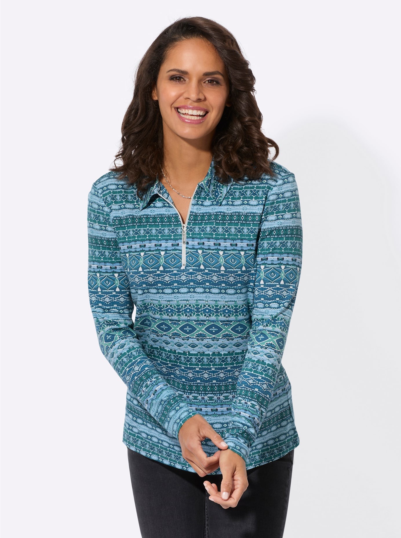 Casual Looks Poloshirt "Druck-Shirt" 1 Stk. tlg. günstig online kaufen