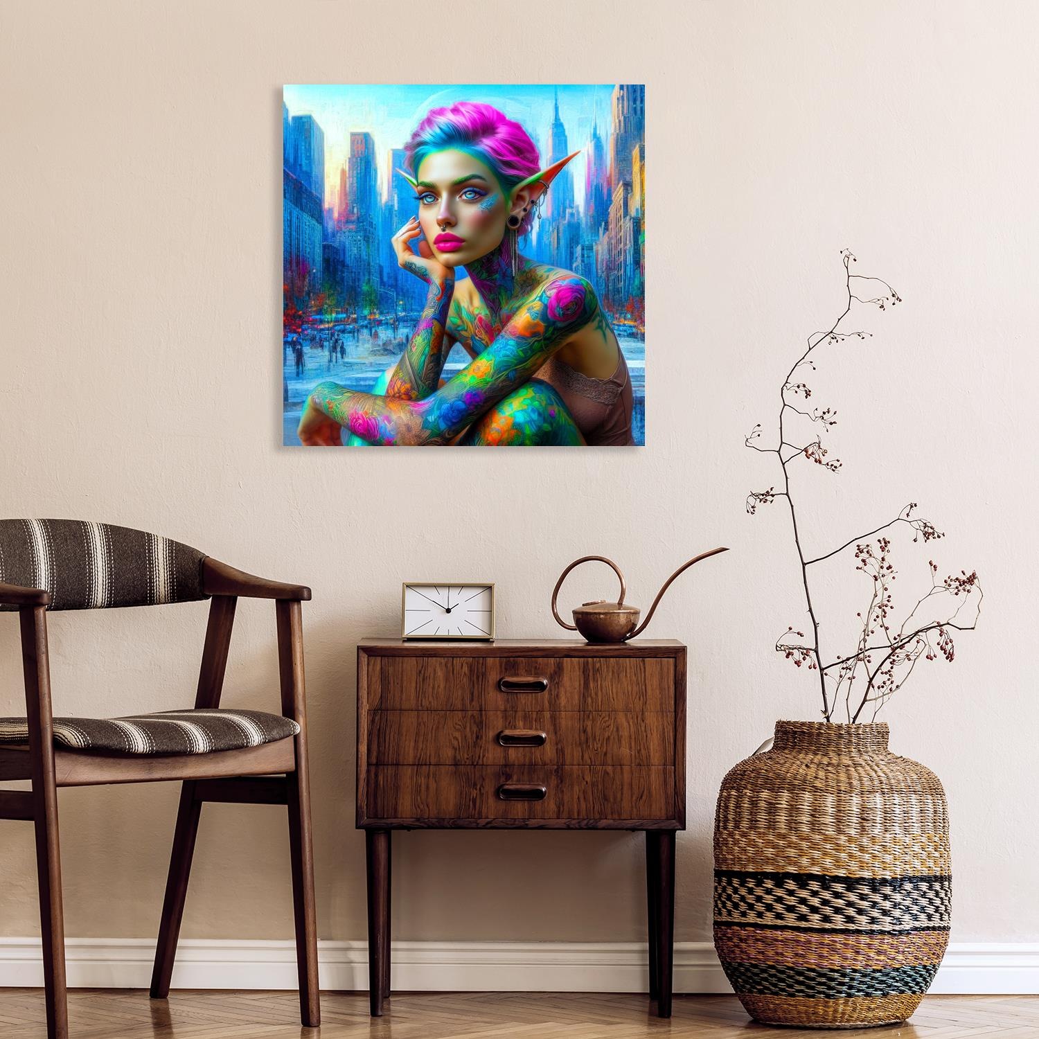 queence Acrylglasbild "Stadtelfen - Katharina Kolenda", Frau-Fantasy-Amerik günstig online kaufen