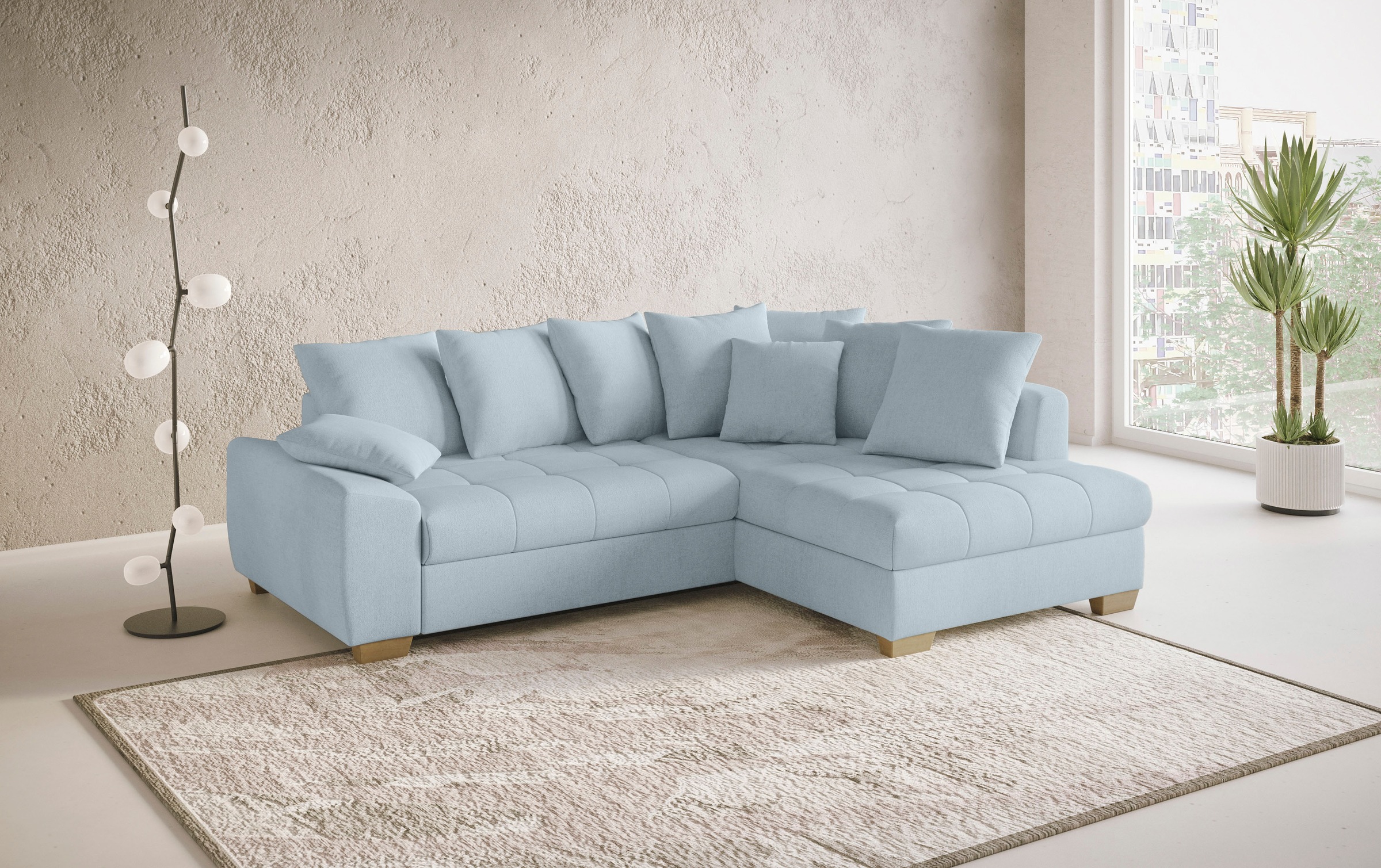 Mr. Couch Ecksofa »Nikita II, L-Form«, Wahlweise mit Kaltschaum, EasyBett, Bettkasten