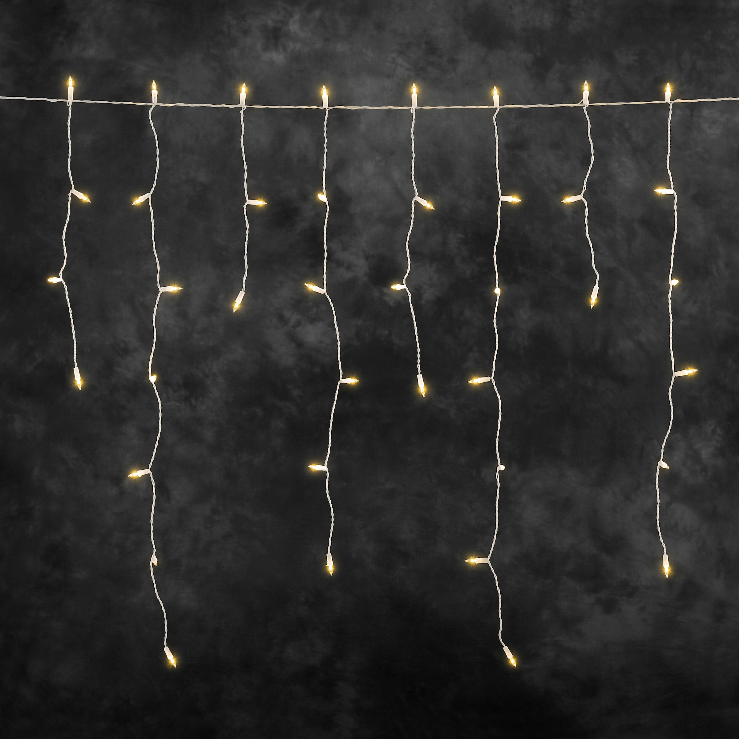 KONSTSMIDE LED-Lichtervorhang »Weihnachtsdeko aussen«, 200 St.-flammig, LED Eisregen Lichtervorhang, 200 bernsteinfarbene Dioden