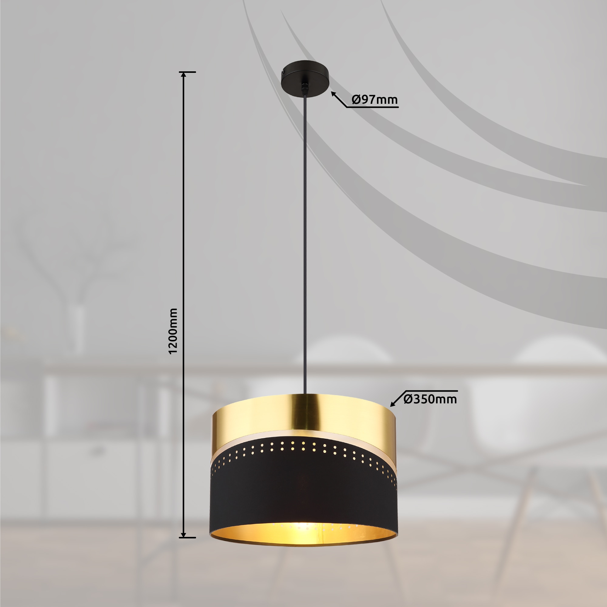 GLOBO LIGHTING Hängeleuchte »OR«, Leuchtmittel E27 | ohne Leuchtmittel, Hängelampe/Pendelleuchte/Esszimmer/Wohnzimmer/Esstisch