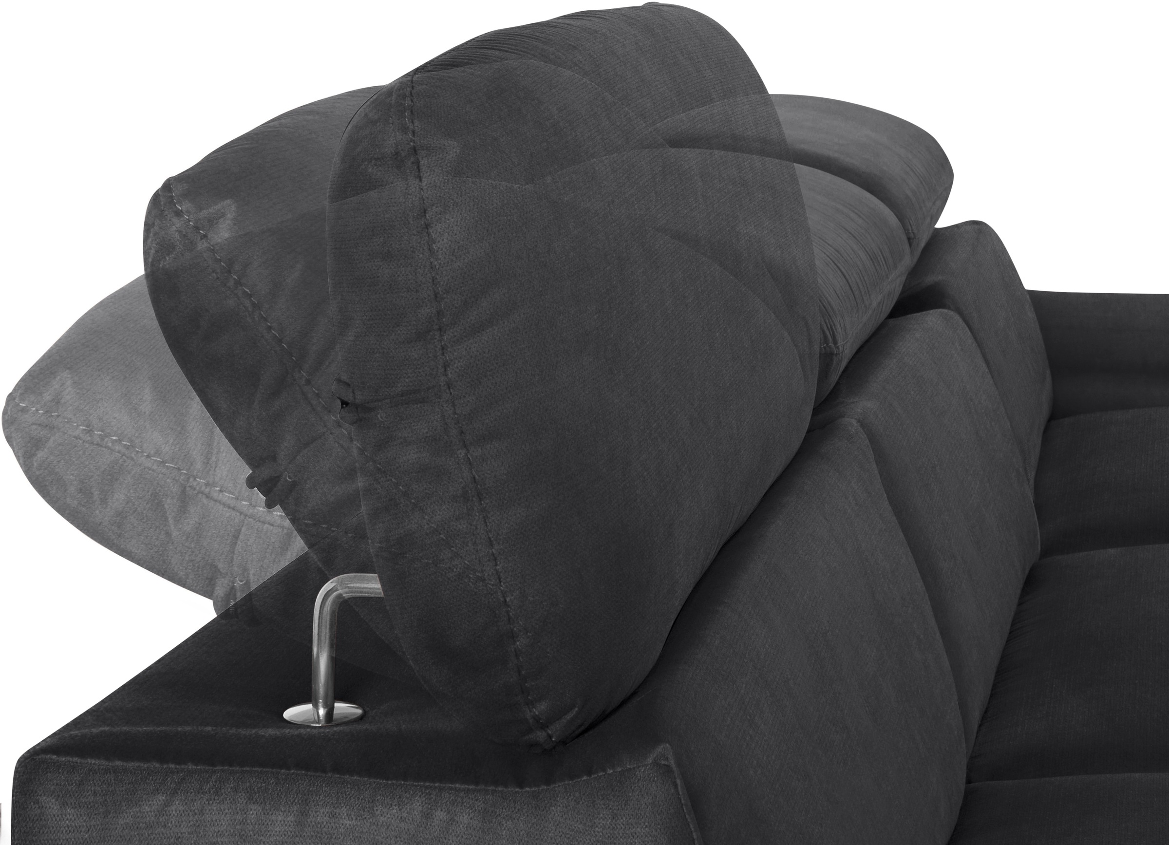 COTTA Ecksofa »Lola L-Form mit Kopfteilfunktion & Hocker«, (Set, mit Hocker), wahlweise mit Bettfunktion, Bettkasten & Armteilverstellung