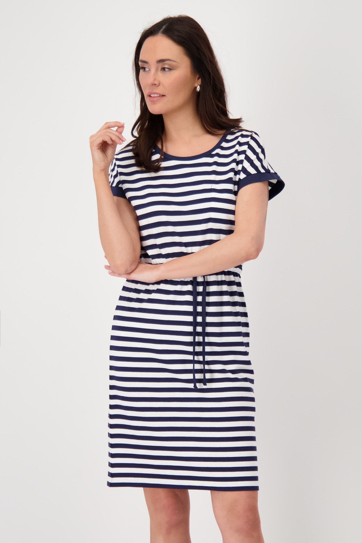 Monari Midikleid "Kleid Ringel", Mit Rundhalsausschnitt günstig online kaufen