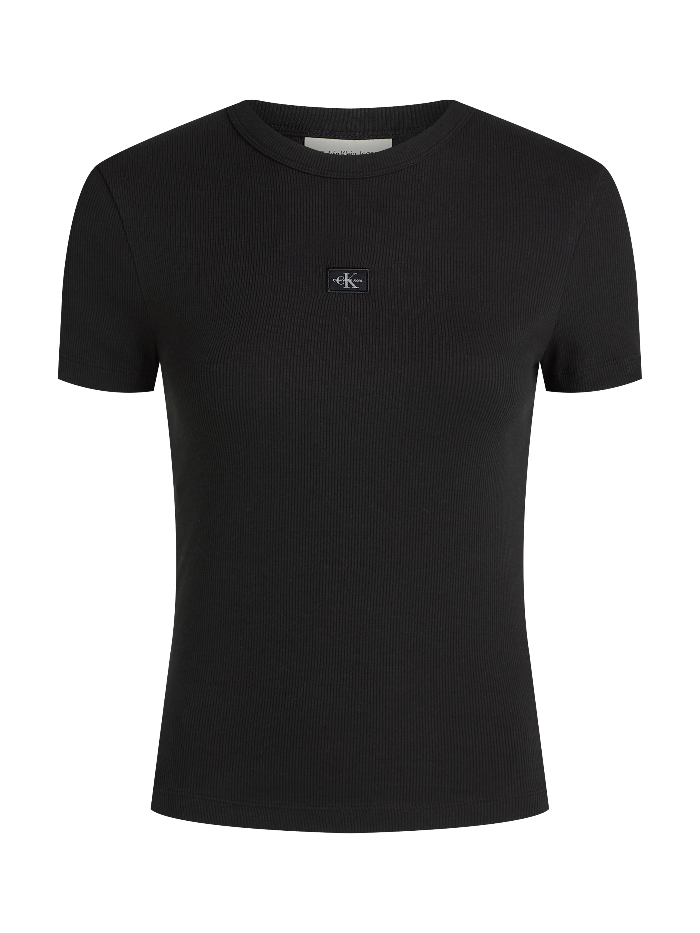 Calvin Klein Jeans T-Shirt »WOVEN LABEL RIB FITTED TEE«, mit Logo