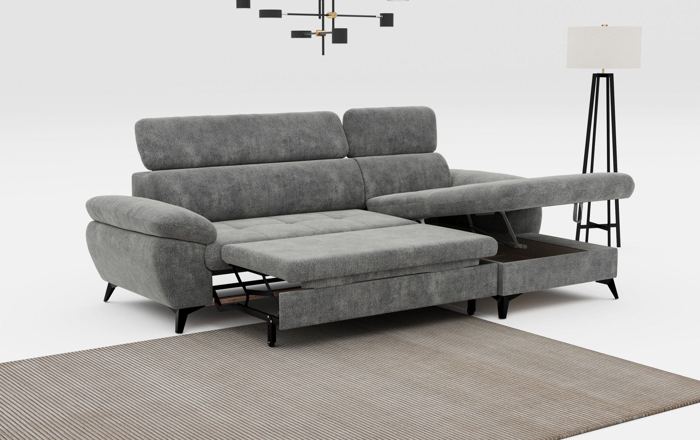 COTTA Ecksofa »Hudson L-Form«, mit Kopfteilverstellung, wahlweise mit Bettfunktion & Bettkasten