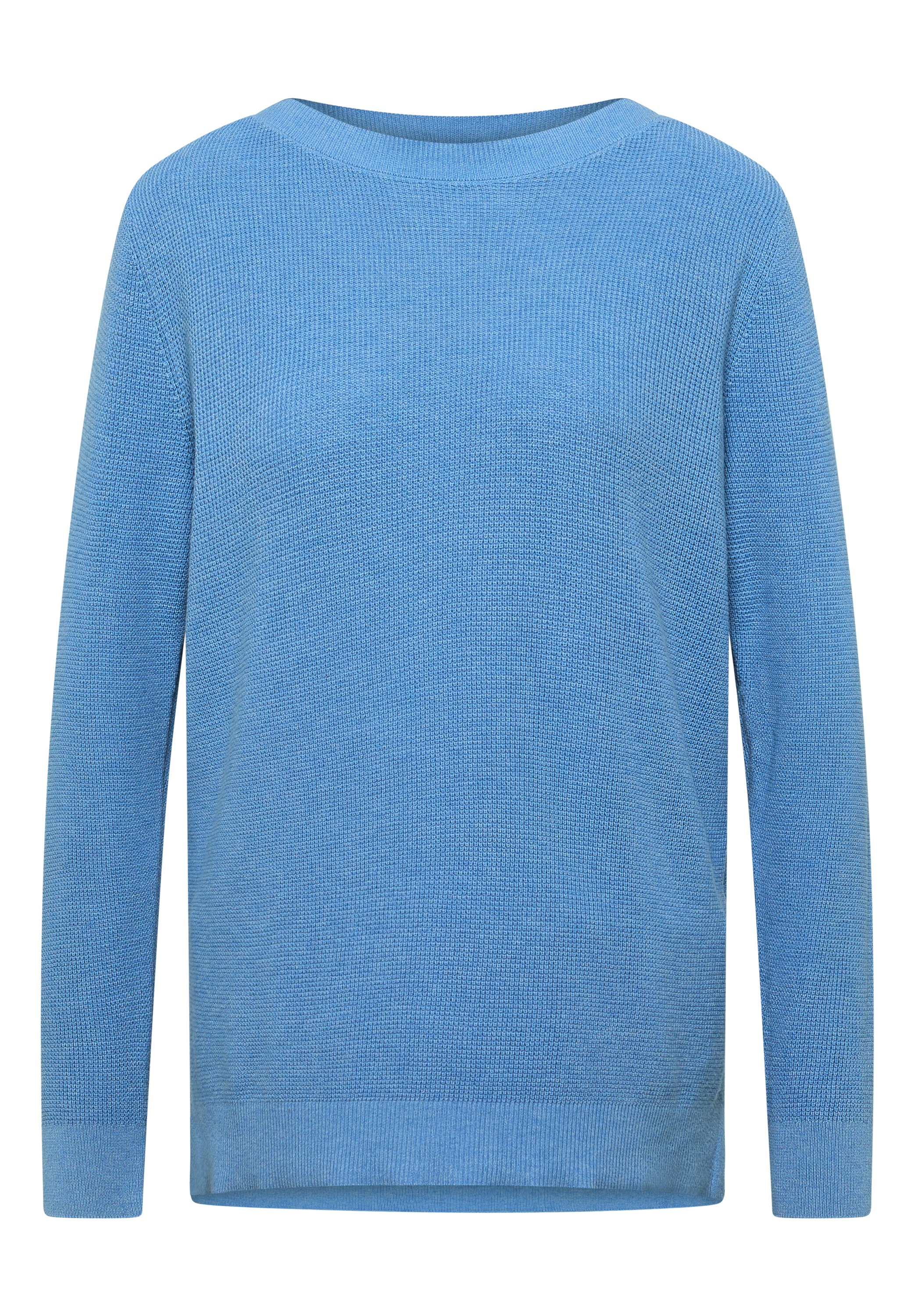 Strickpullover CECIL, Damen, Gr. S (38), cloud blau melange, Web, 60% Baumwolle, 40% Viskose, unifarben, comfort fit normal, U-Boot-Ausschnitt, Bündchen, Pullover Strickpullover, im soften Baumwoll-Mix 6