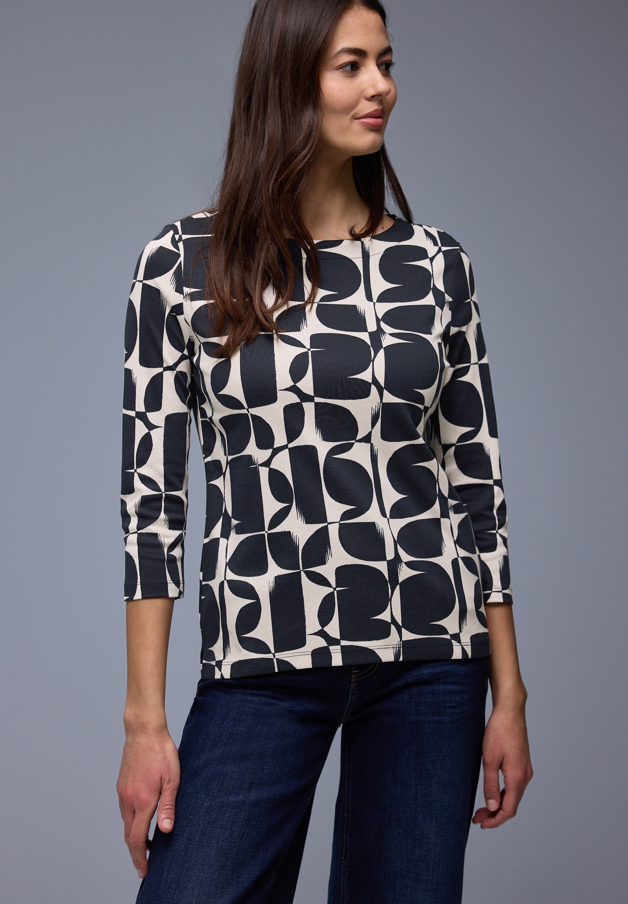 STREET ONE 3/4-Arm-Shirt mit All-Over Print
