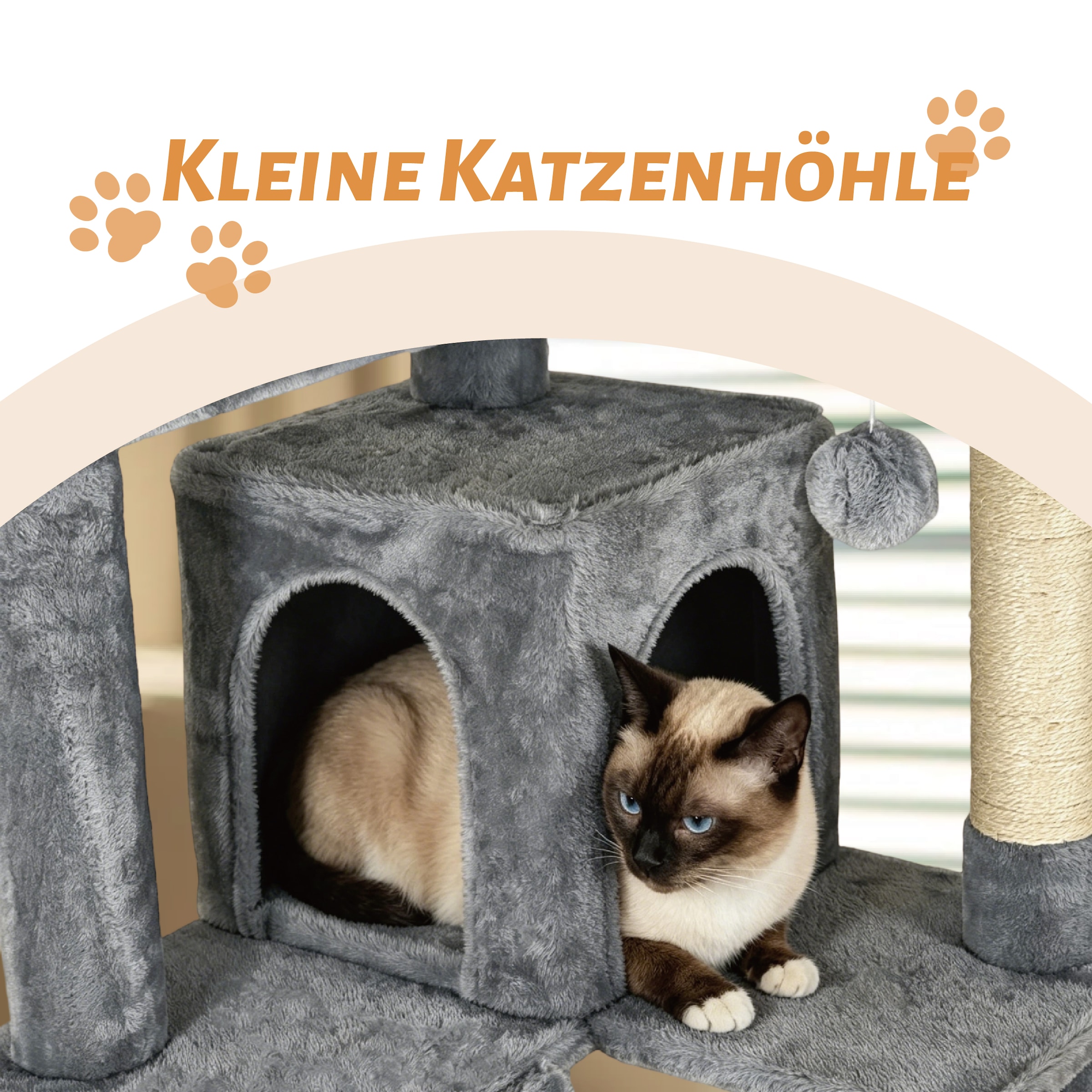 OTTO home Kratzbaum »Kitty« 178 cm hoch stabile Spanplatte, robuster Sisal und kuscheliger Plüsch