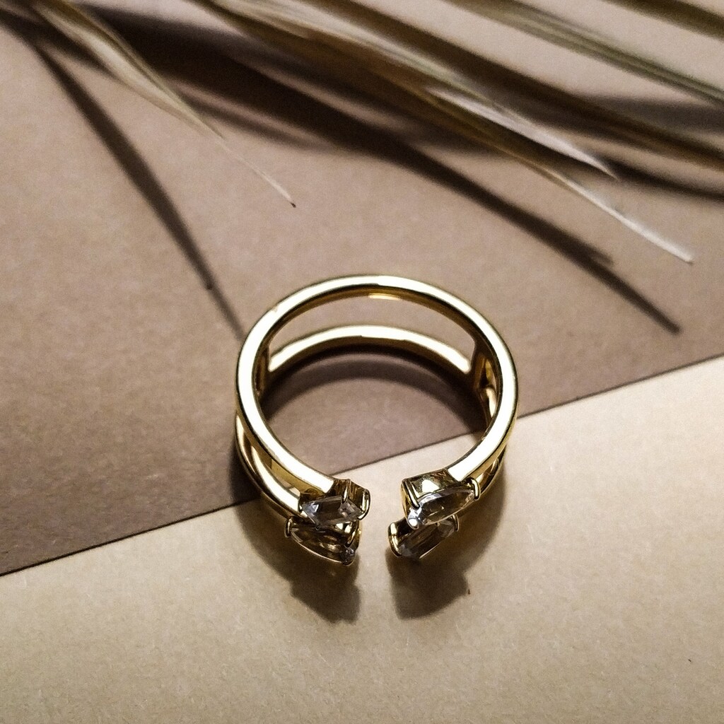 CAÏ Fingerring »925 Sterling Silber vergoldet mit Weißtopas«