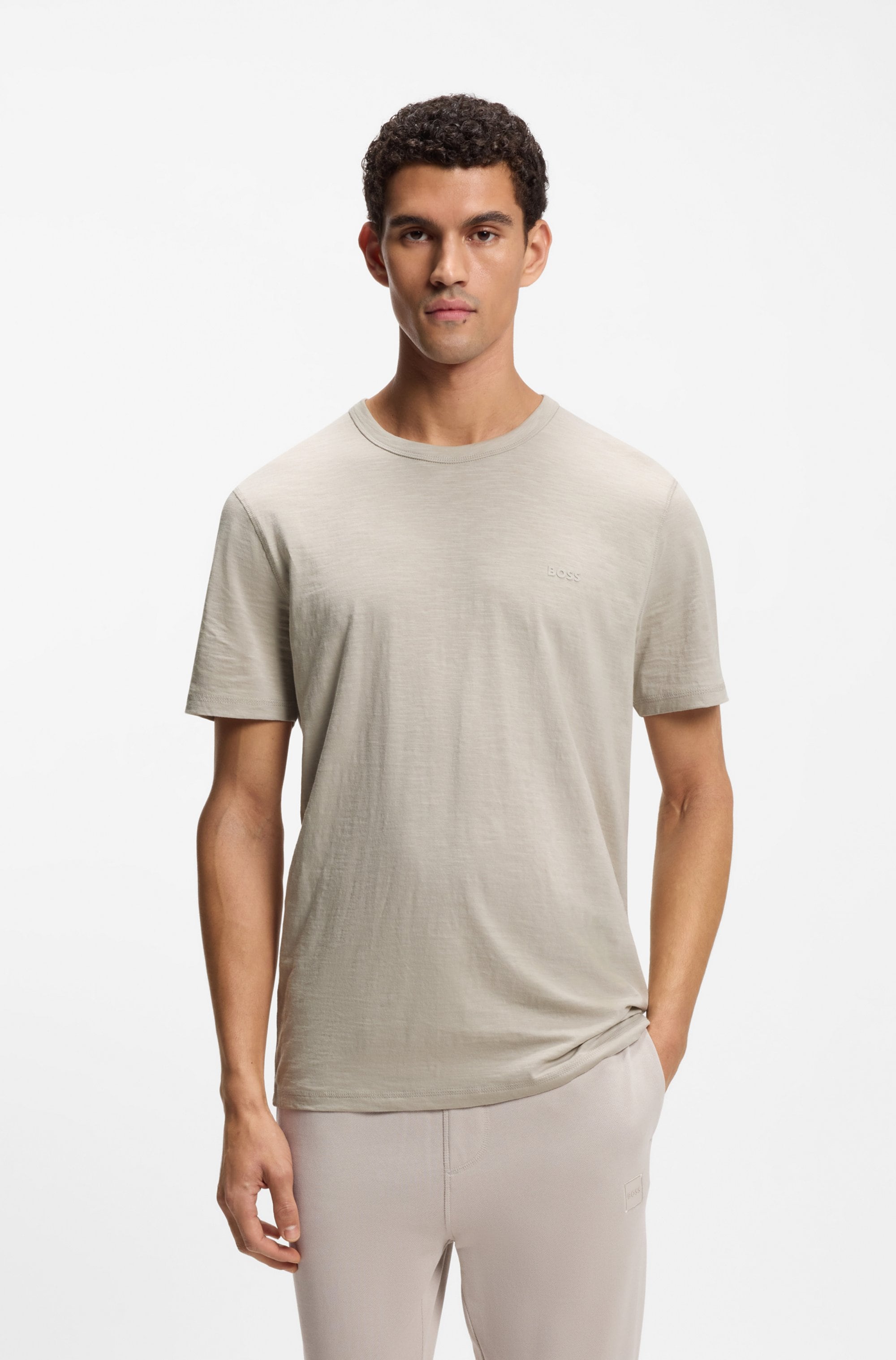 BOSS ORANGE T-Shirt "Tegood Regular Fit" 100% Baumwolle Logo on Chest Rundhals
