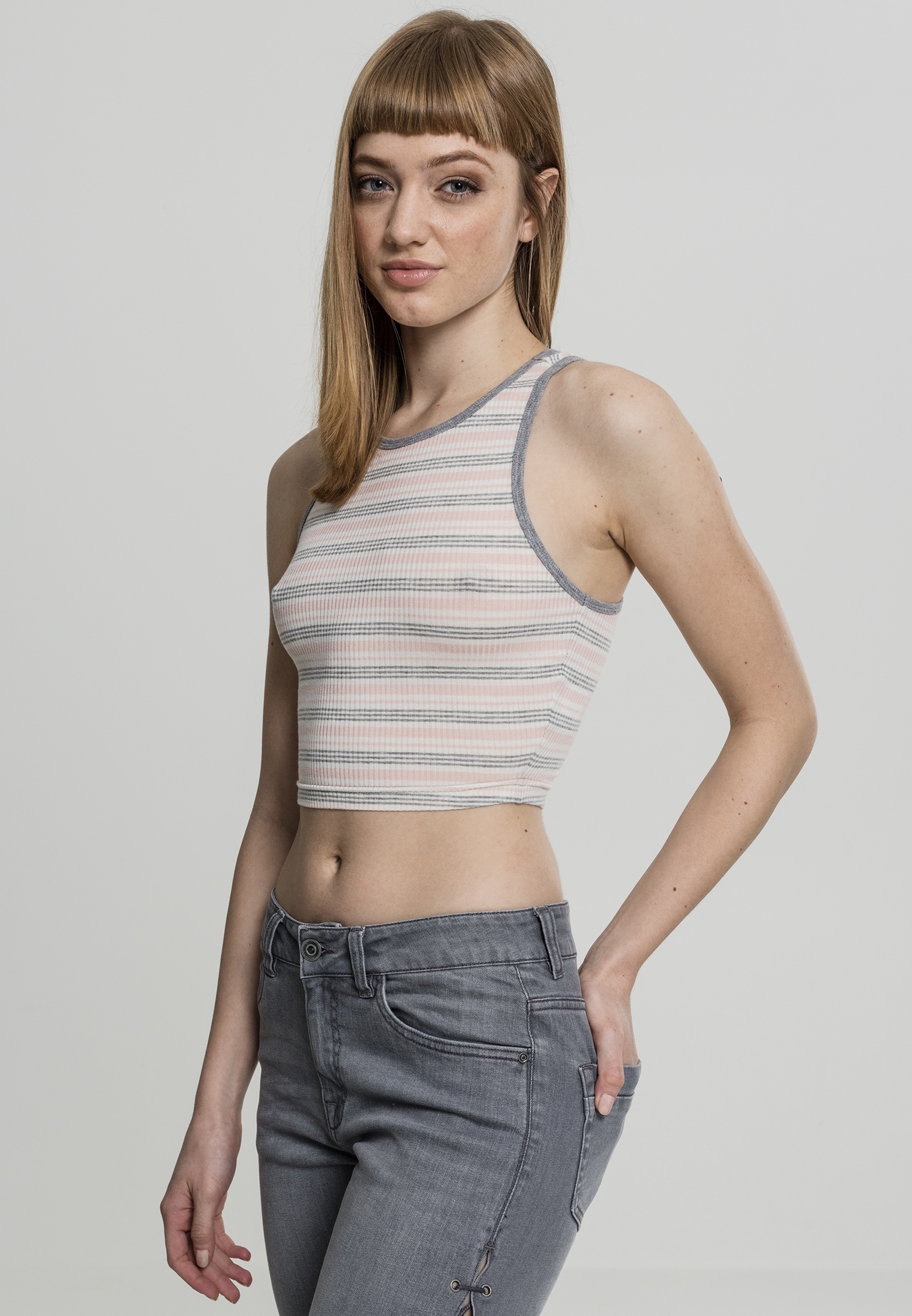 URBAN CLASSICS T-Shirt »Damen Stripe online bestellen BAUR | Ladies Top«, Rib tlg.) (1 Cropped