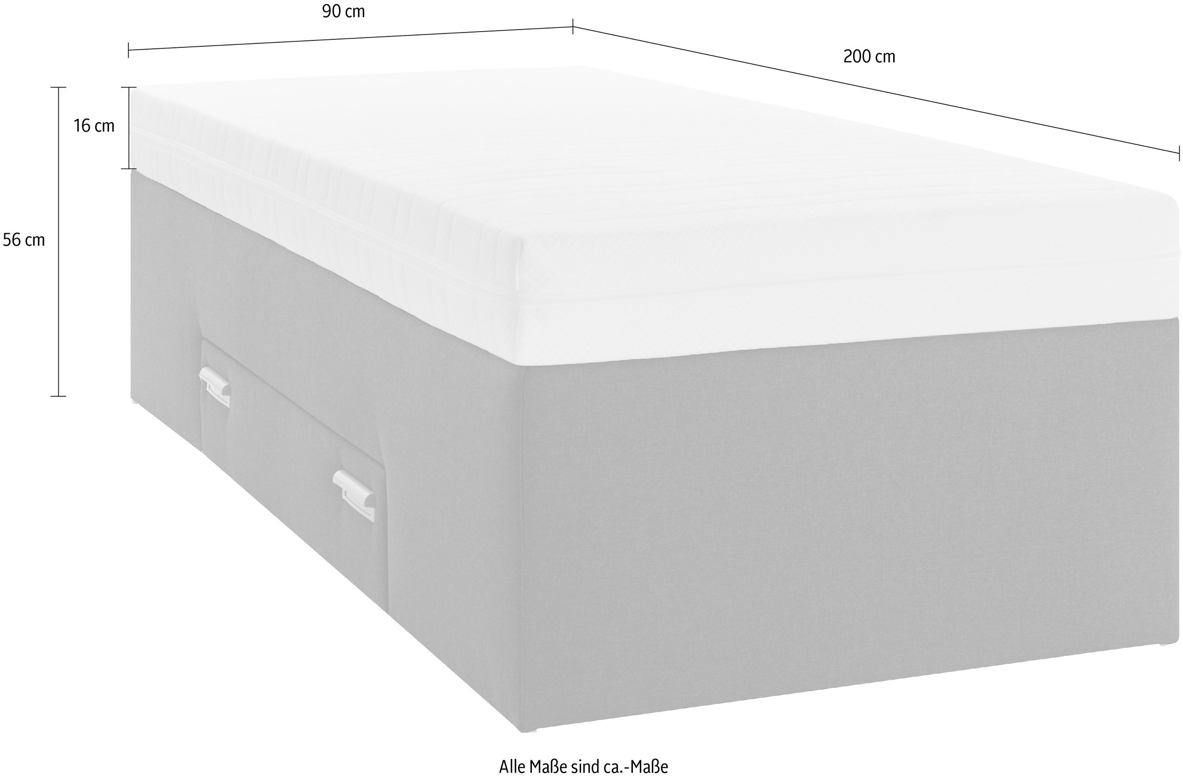 Westfalia Schlafkomfort Boxspringbett, mit integrierter Schublade, frei im Raum stellbar