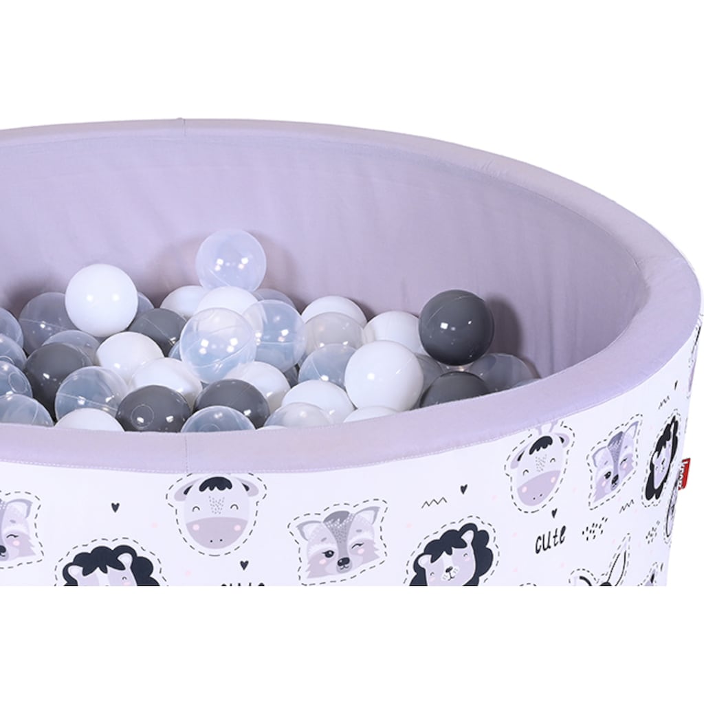 Knorrtoys® Bällebad »Soft, Cute Animals«, mit 150 Bällen grau/weiß/transparent; Made in Europe