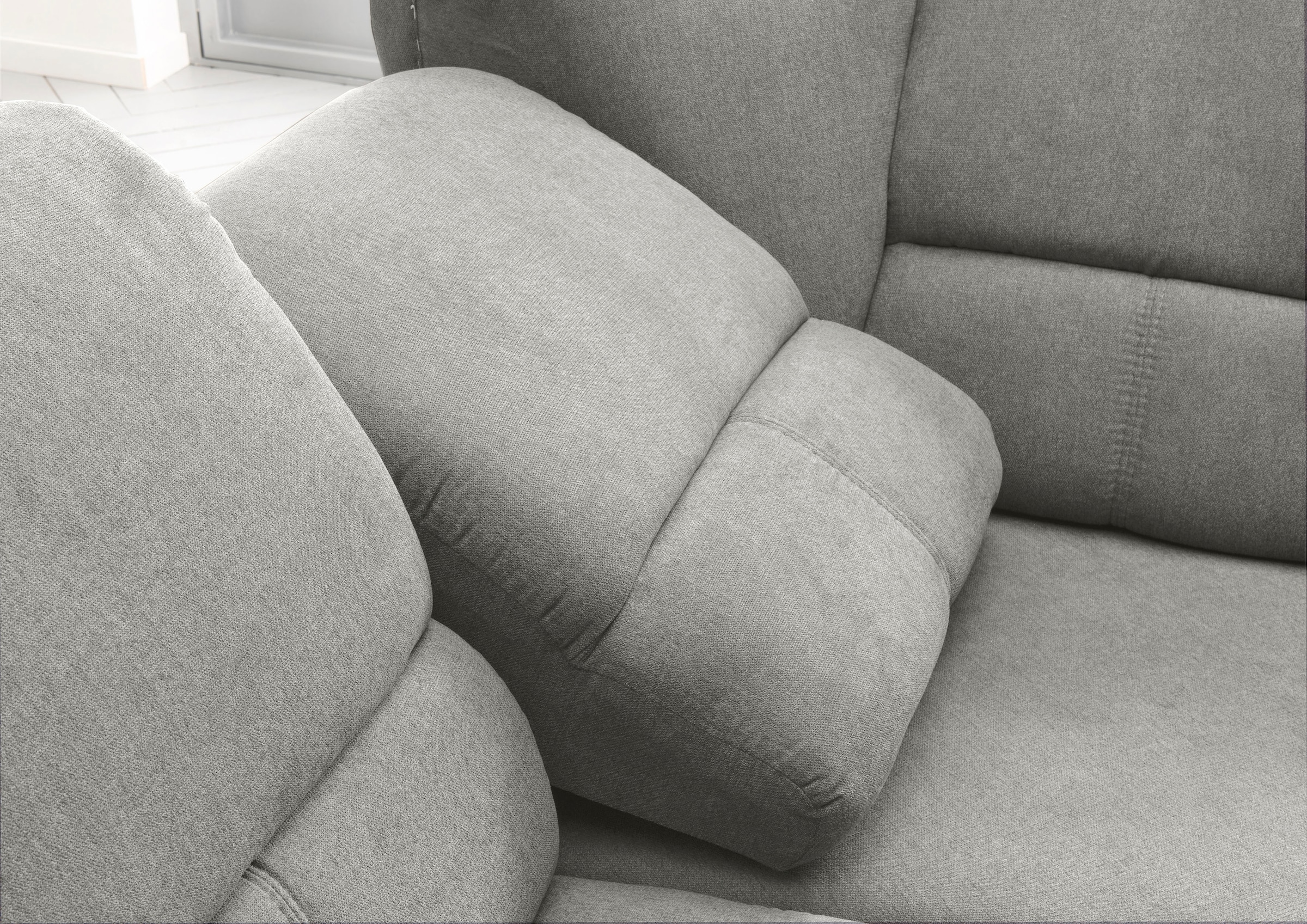 Home affaire Ecksofa »Pisa L-Form, mit Schlaffunktion, Stauraum, 2x höhenverstellbare«, Kopfstützen und Relaxfunktion im Eckelement