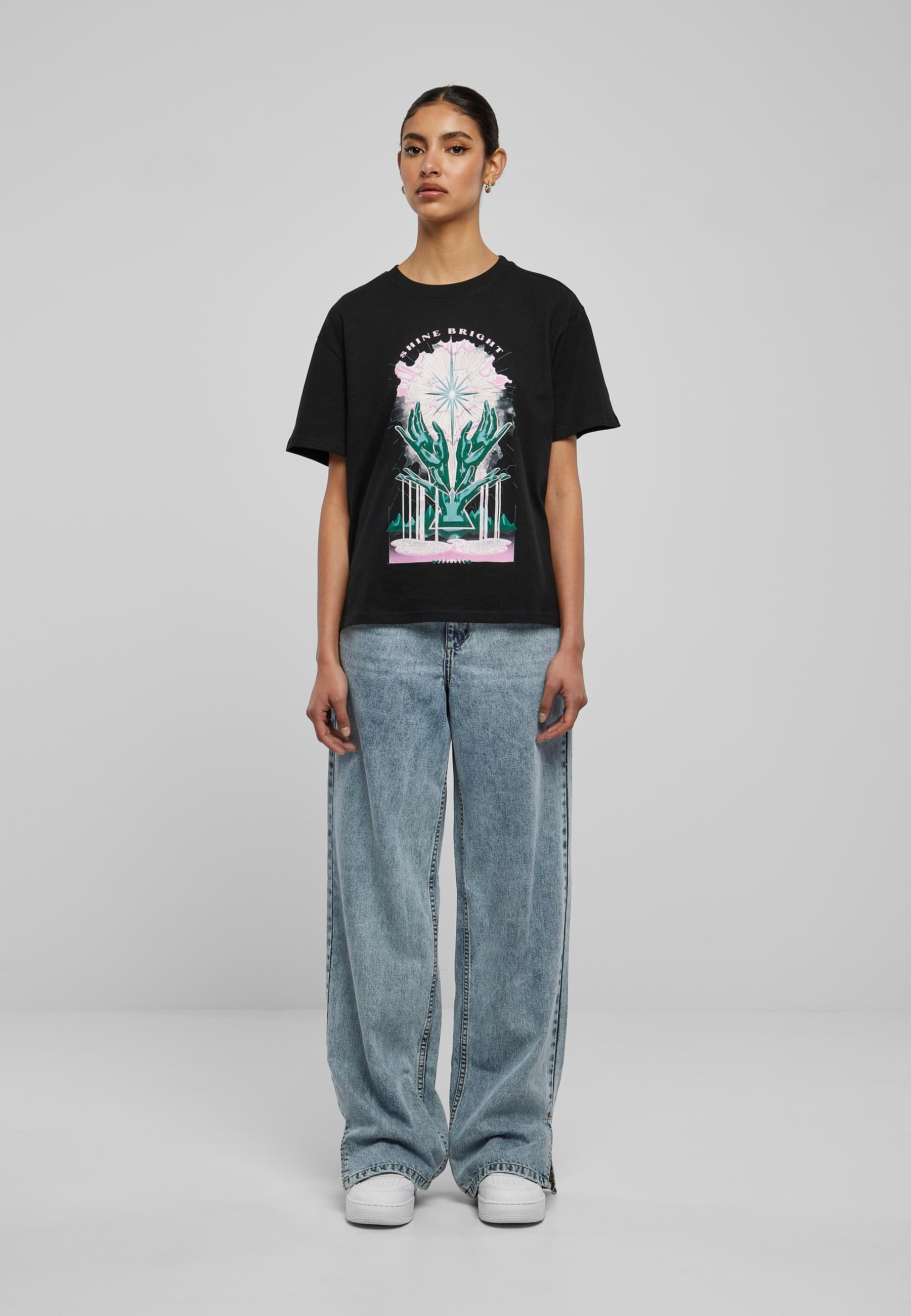 Miss Tee Kurzarmshirt »Miss Tee Damen Shine Bright Tee«, (1 tlg.)