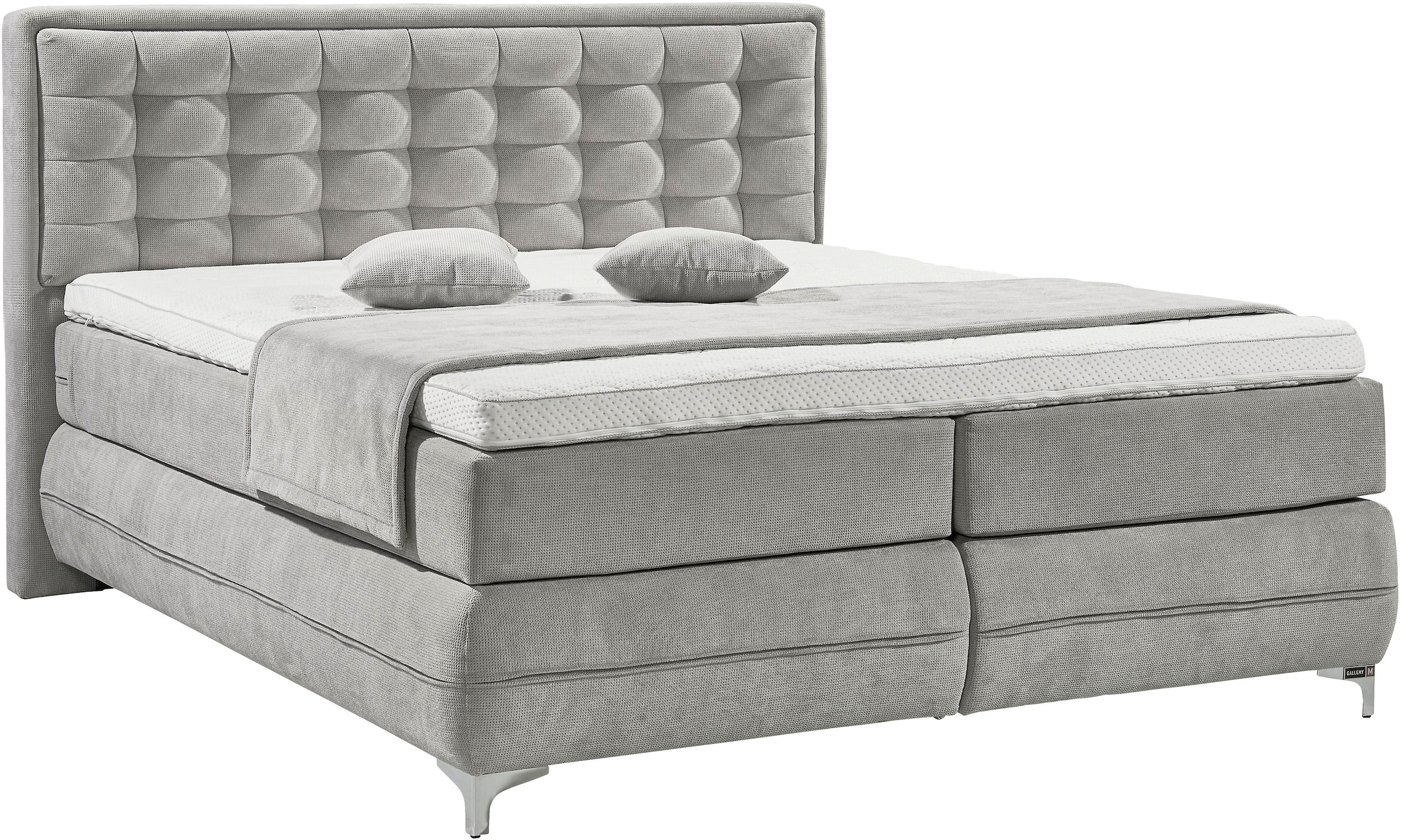 Musterring Boxspringbett "Dubai" Winkelfuß in Chrom, 3 Härtegrade, Kopfteil günstig online kaufen
