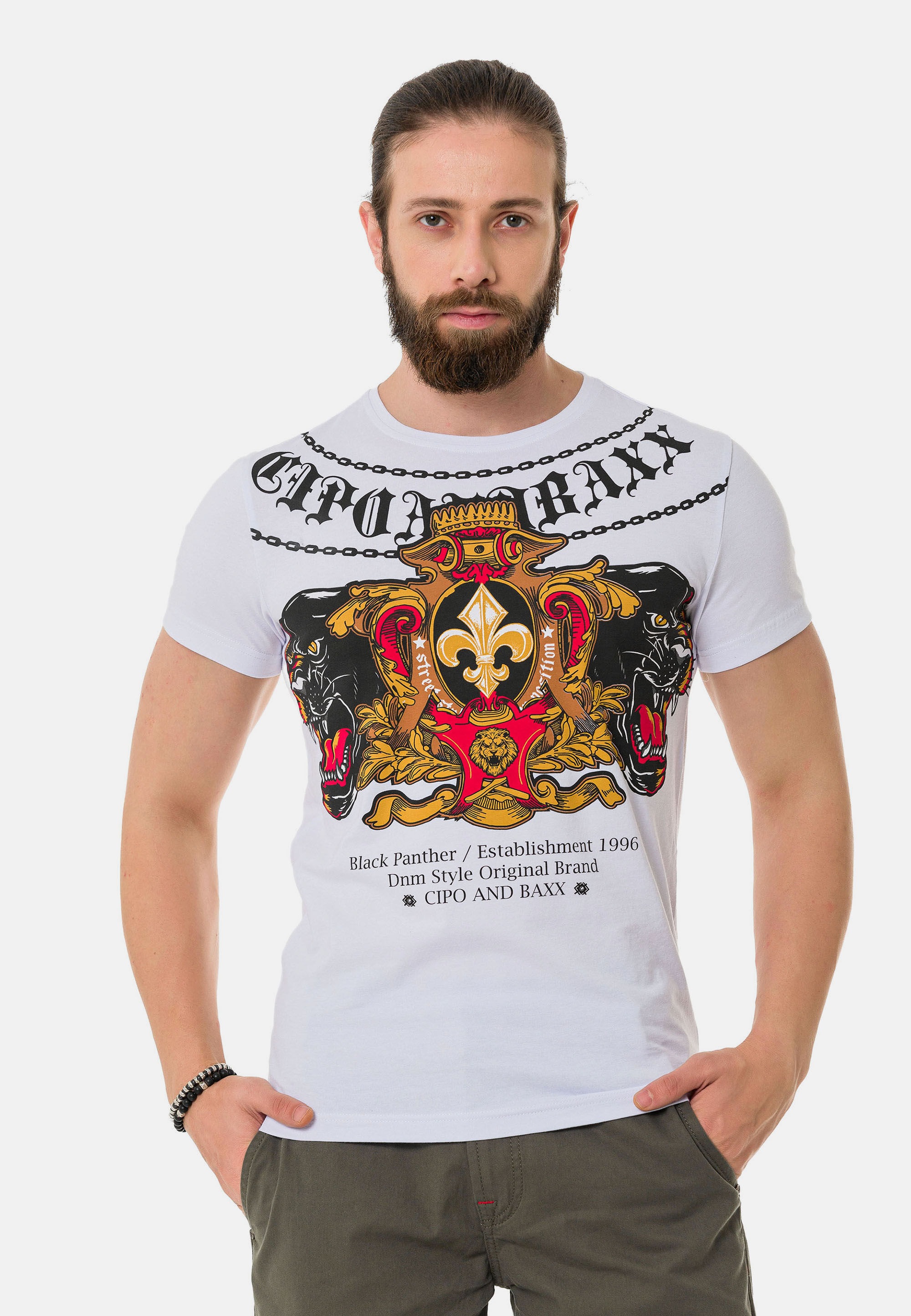 Cipo & Baxx T-Shirt »T-Shirt«, mit Panther Print