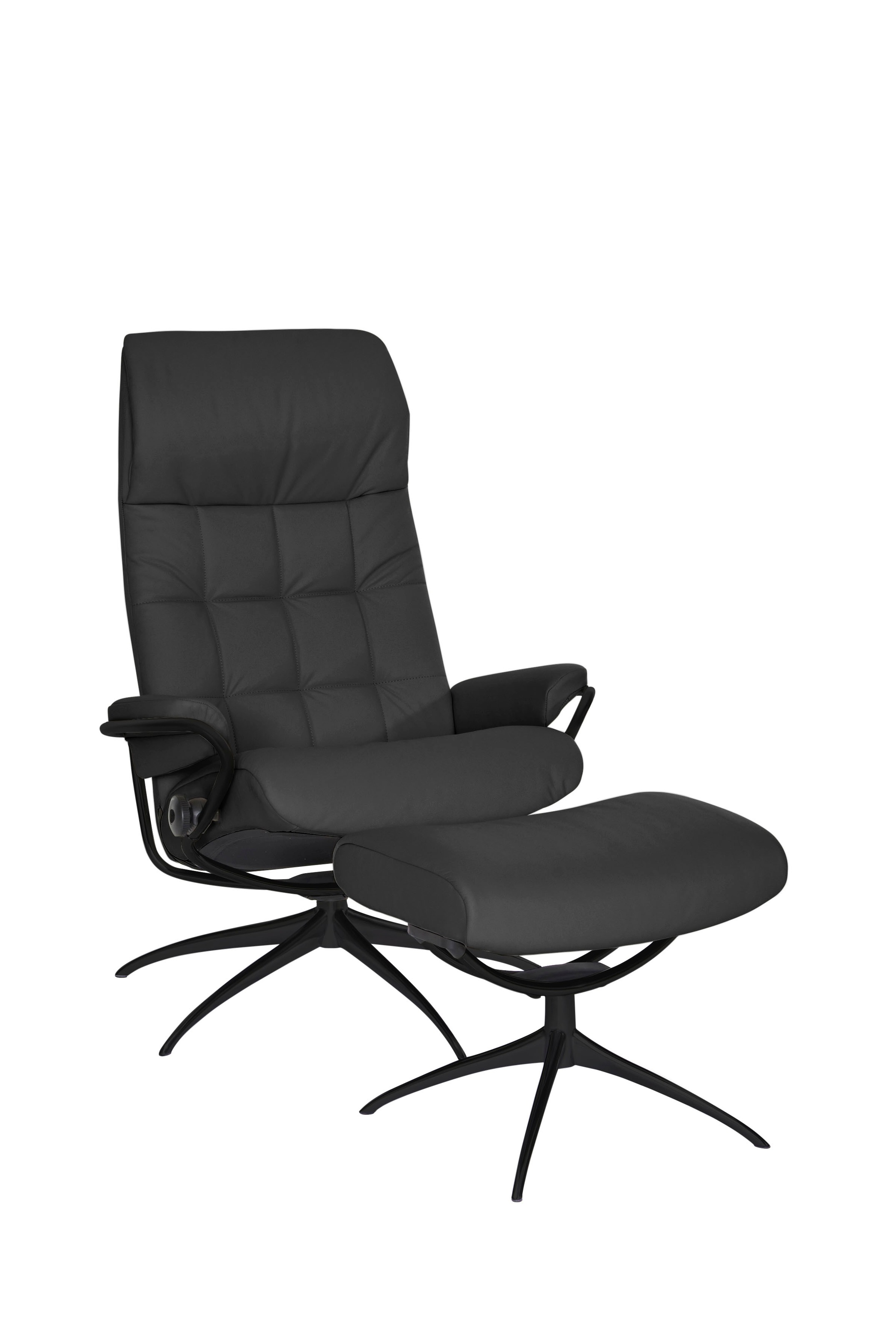 Stressless® Relaxsessel »London«, (Set, Relaxsessel mit Hocker), mit Hocker, High Back, mit Star Base, Gestell Schwarz