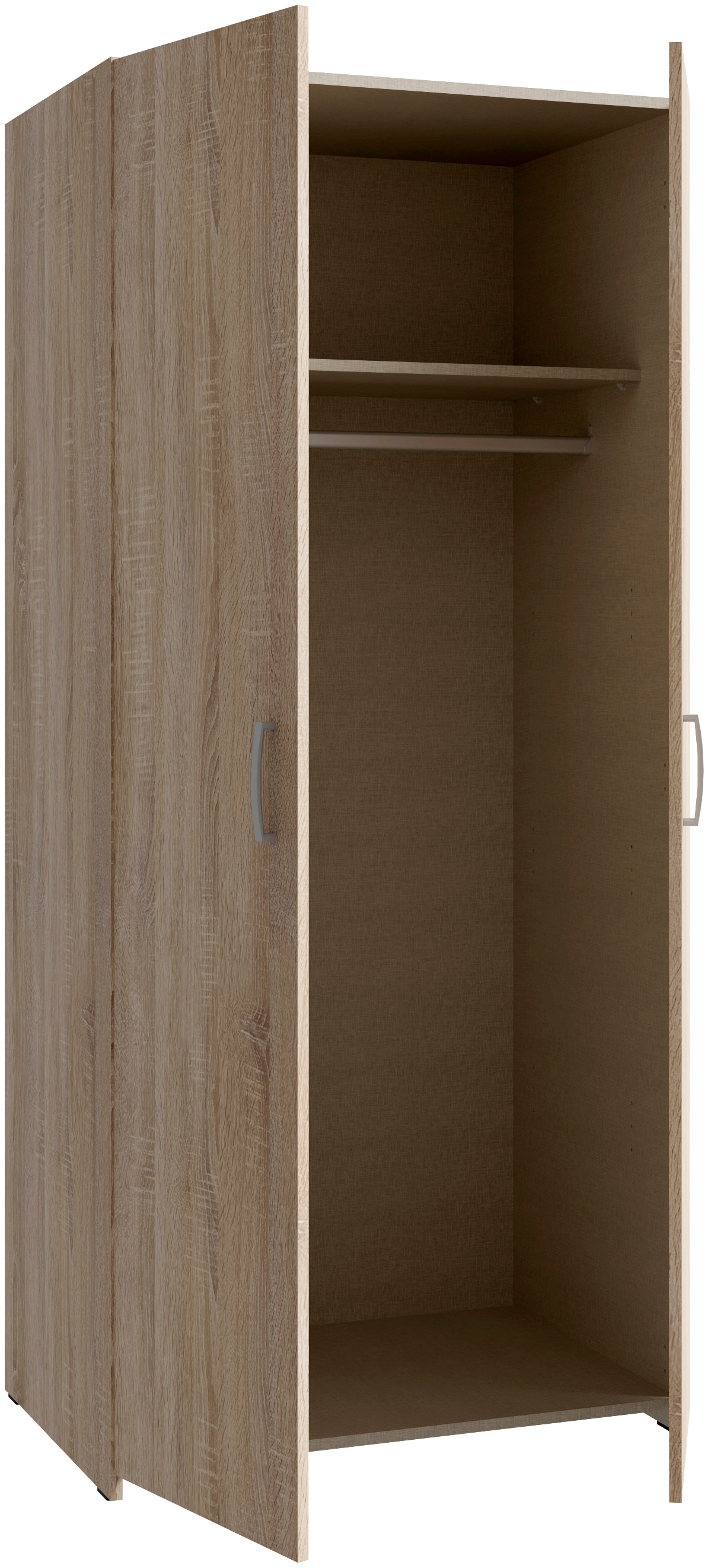 FORTE Drehtürenschrank, 2 Dekore, Mehrzweckschrank, Einlegeböden optional