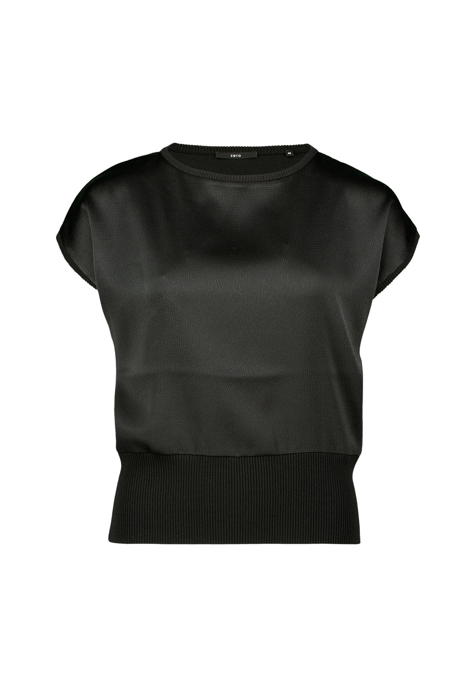 Zero Kurzarmshirt "zero Damen Pullover mit glänzender Vorderseite", (1 tlg. günstig online kaufen