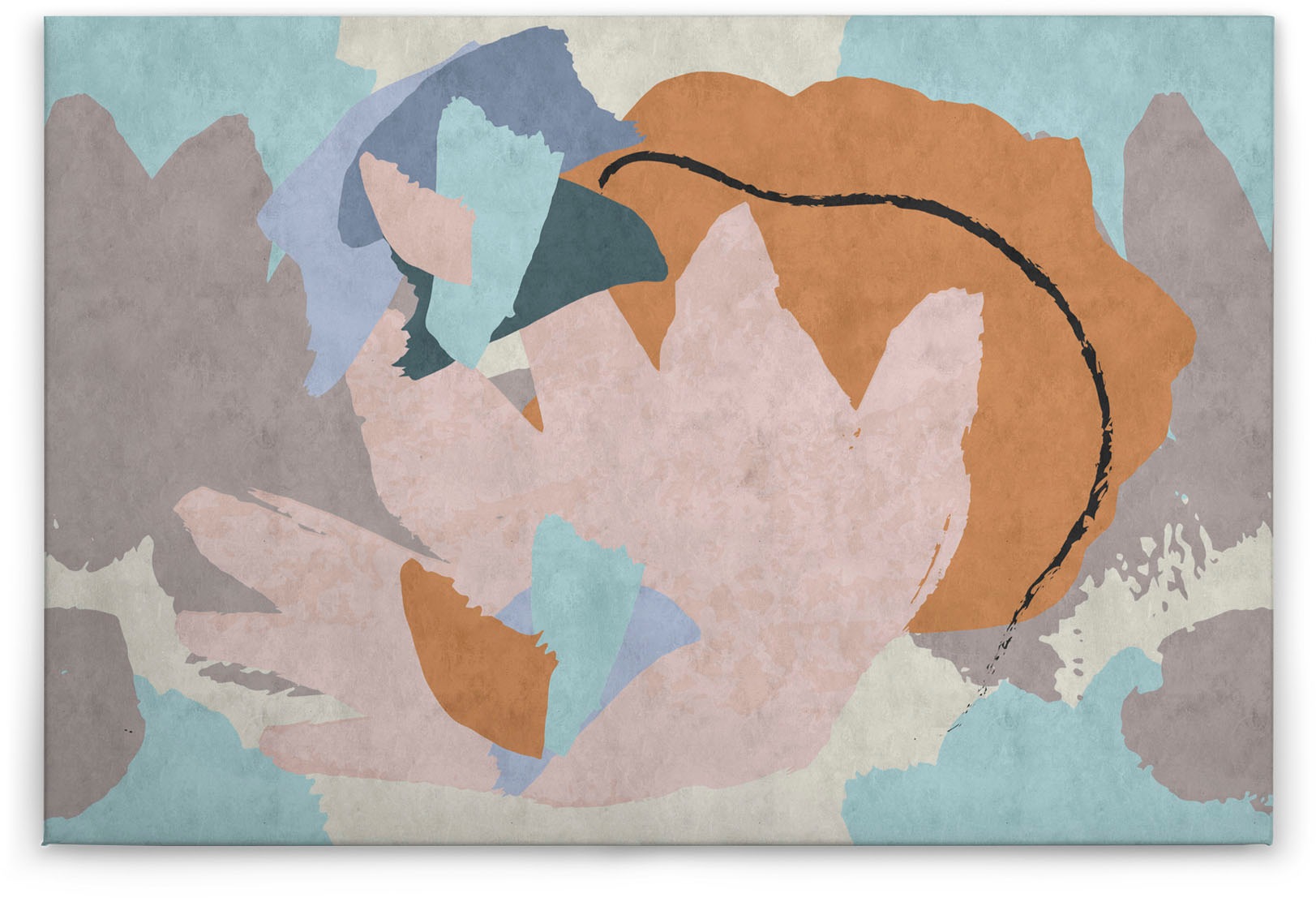 A.S. Création Leinwandbild »floral collage«, Kunst-Abstrakt-Kinder, (1 St.), Keilrahmen Bild Floral Abstrakt Leinwand-Bild Wohnzimmer modern Kinder