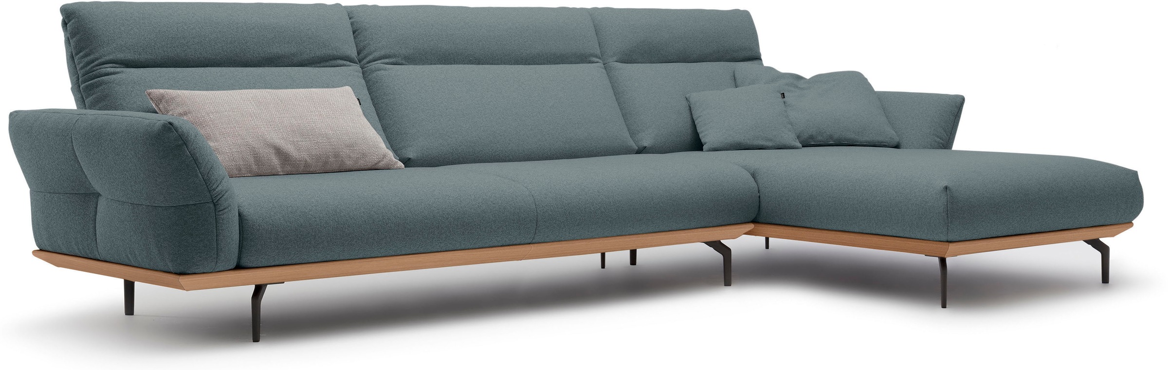 Creation BY ROLF BENZ Ecksofa "CR.460", Sockel in Eiche, Winkelfüße in Umbr günstig online kaufen