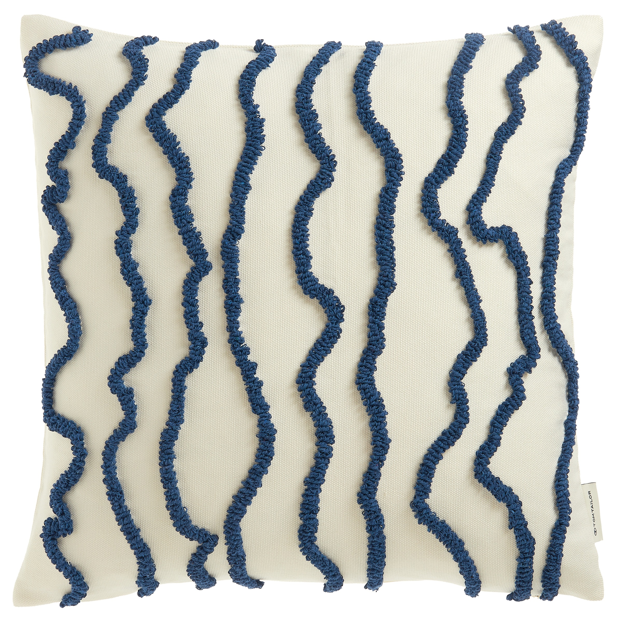 TOM TAILOR HOME Dekokissen "Wavy" bestickt, mit hohem Baumwollanteil