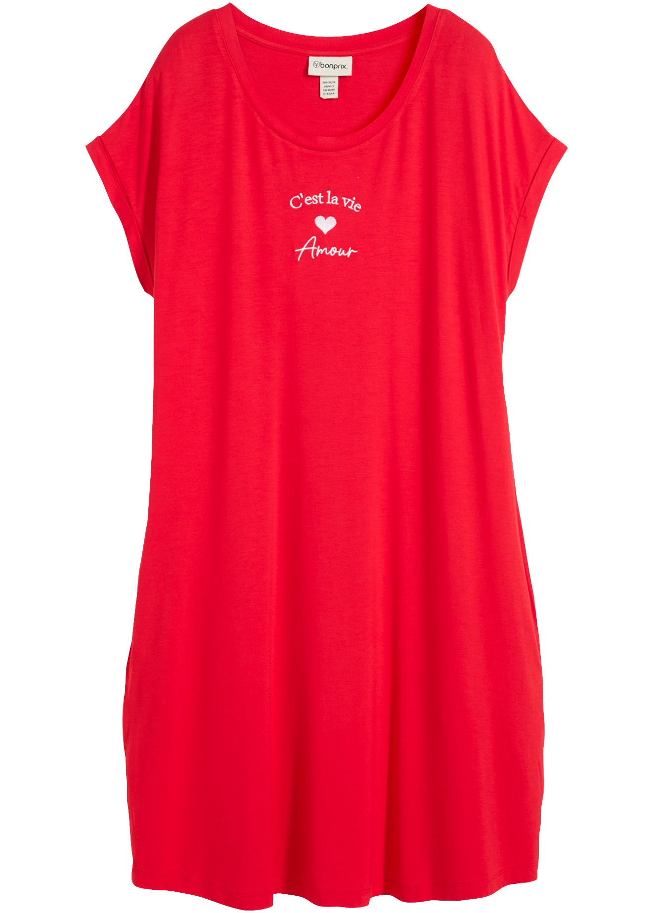 bonprix Jerseykleid lockere Passform, aus Viskose und Elasthan, mit Rundhalsausschnitt