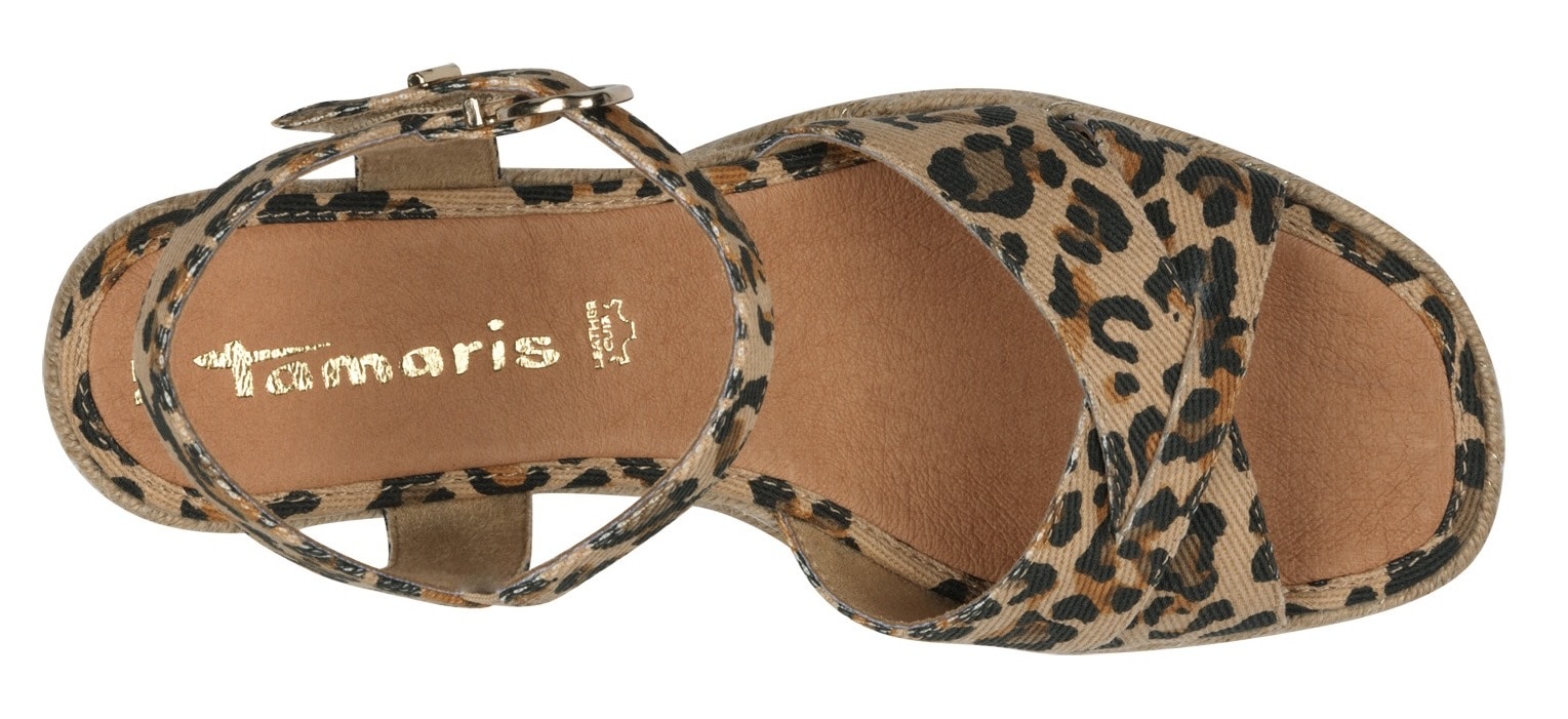 Tamaris Keilsandalette, Riemchensandale, Sommerschuh mit modischer Kreuzbandage