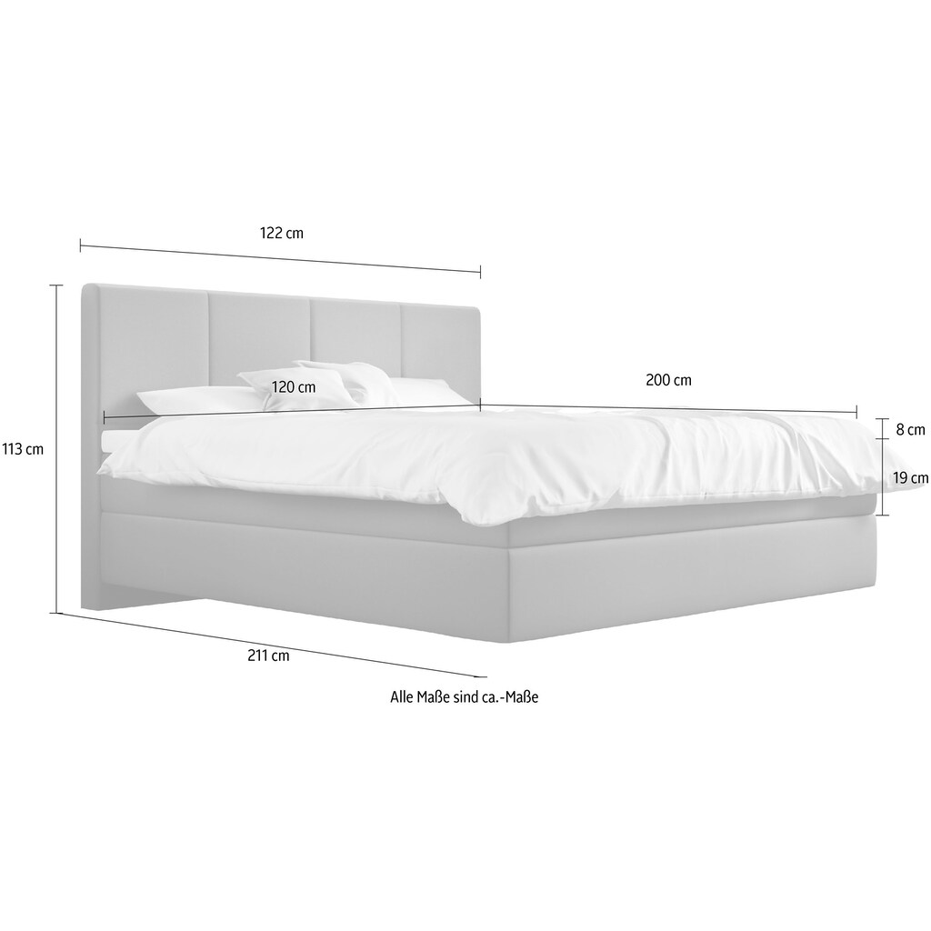 Schlaraffia Boxspringbett »Saga«, mit GELTEX® Next Topper, Fuß in Schwebeoptik, Kopfteilhöhe 113 cm