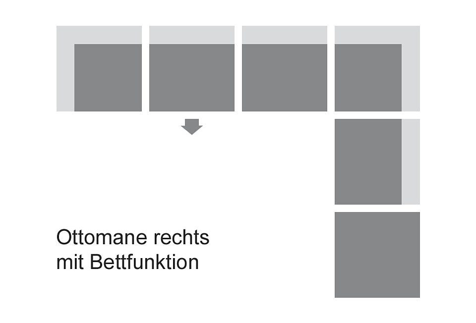 DOMO collection Ecksofa »Papenburg L-Form«, mit Ottomane, wahlweise mit Bettfunktion