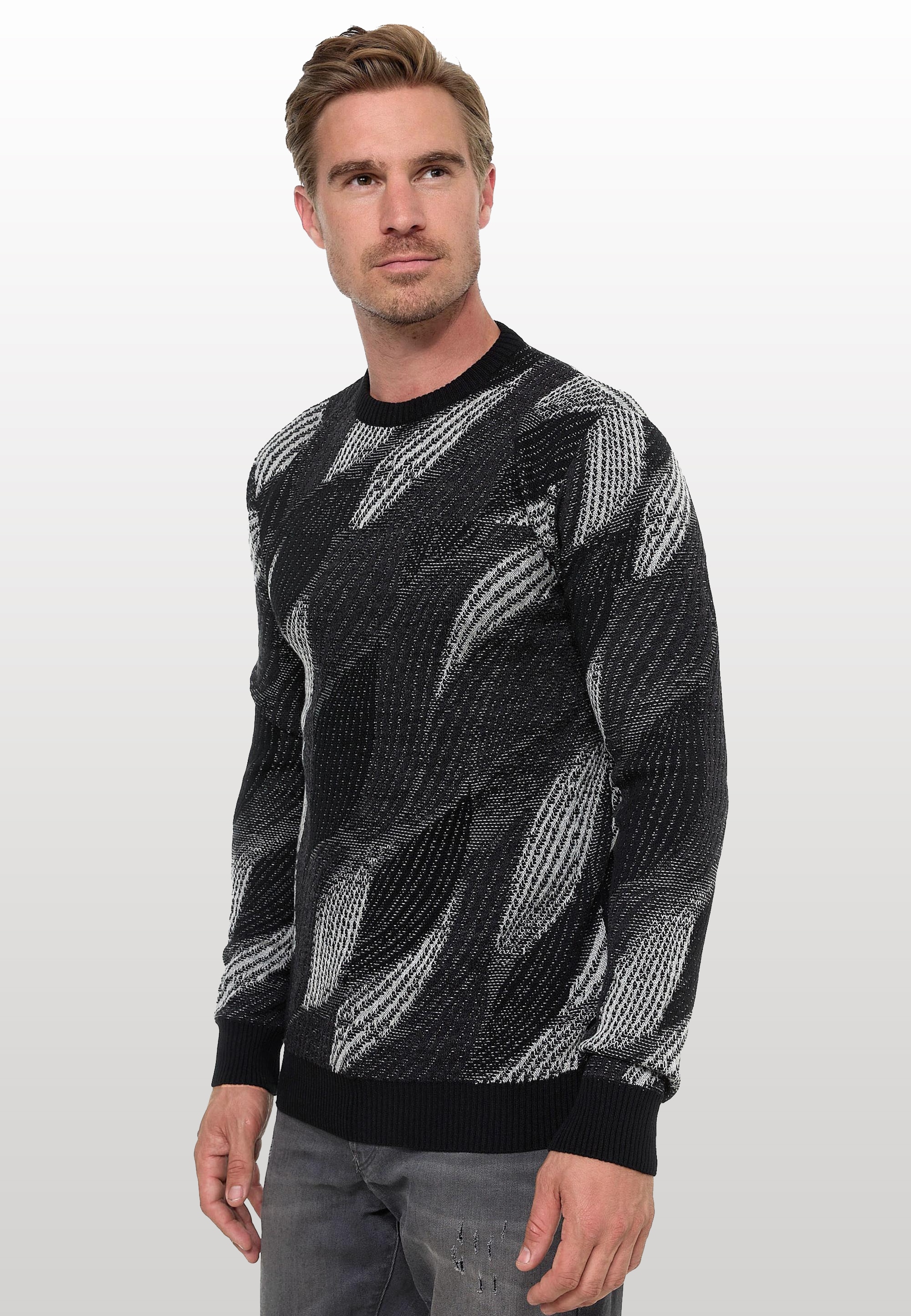 Rusty Neal Strickpullover, im angesagten Wellen-Design günstig online kaufen