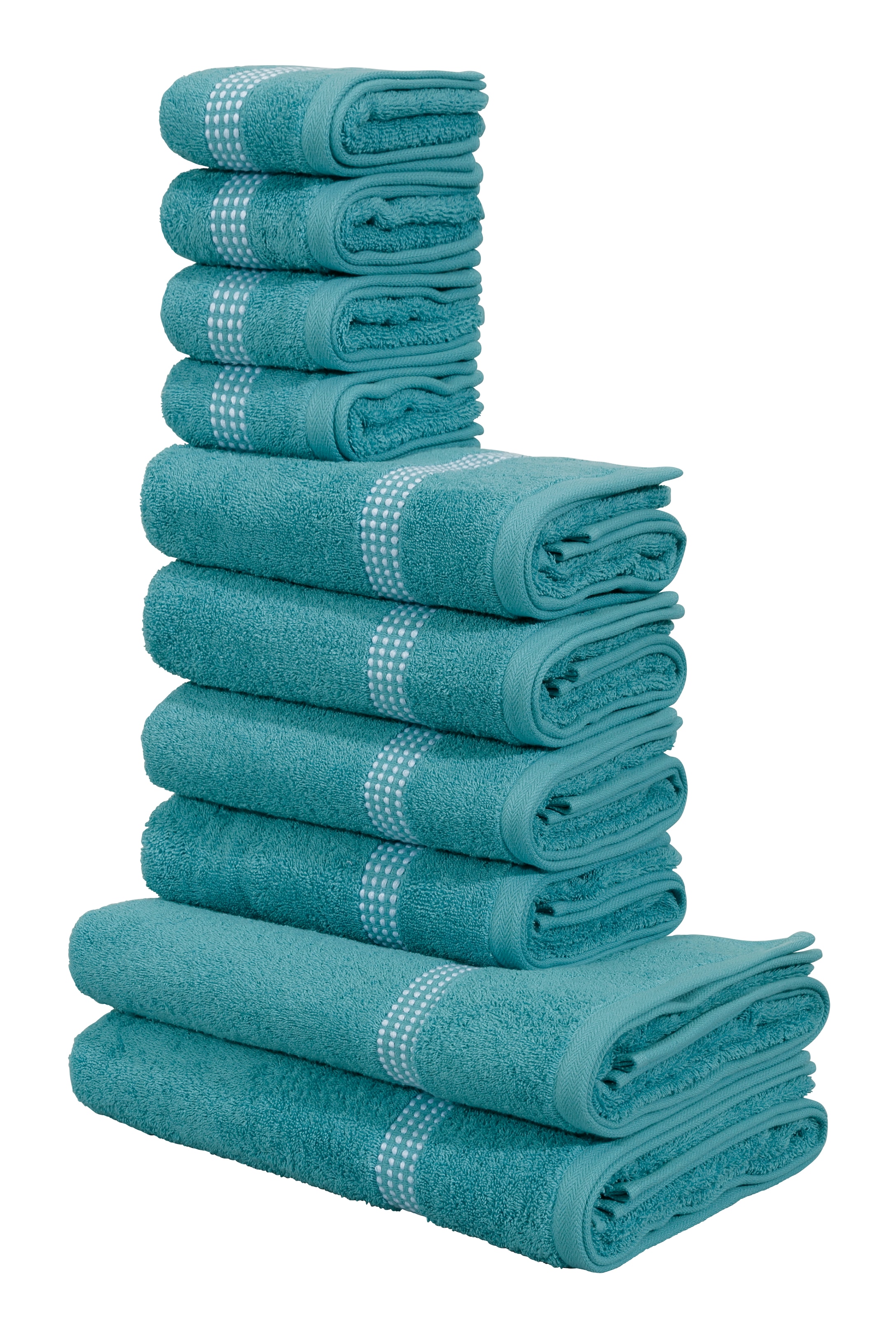 OTTO home Handtuch Set »Kapra, Premium Handtücher, 100% Baumwolle, 500 gr/m², 10-tlg.« Set 10 Frottier 2 Duschtücher, 4 Handtücher, 4 Gästehandtücher, 5 Jahre Garantie