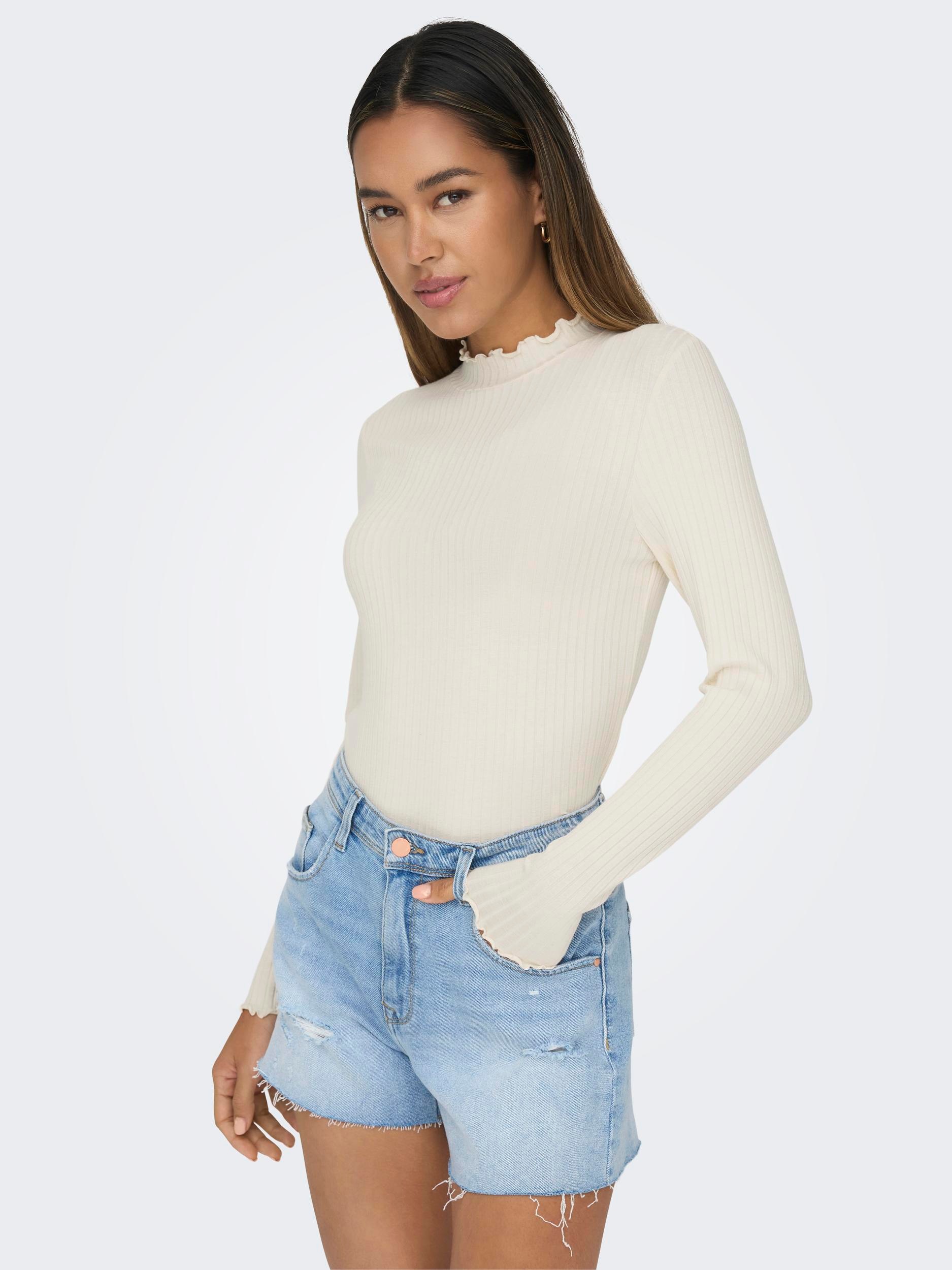 JDY Langarmbluse "JDYFRANSISKA L/S HIGHNECK TOP JRS NOOS", mit gewellten Sä günstig online kaufen