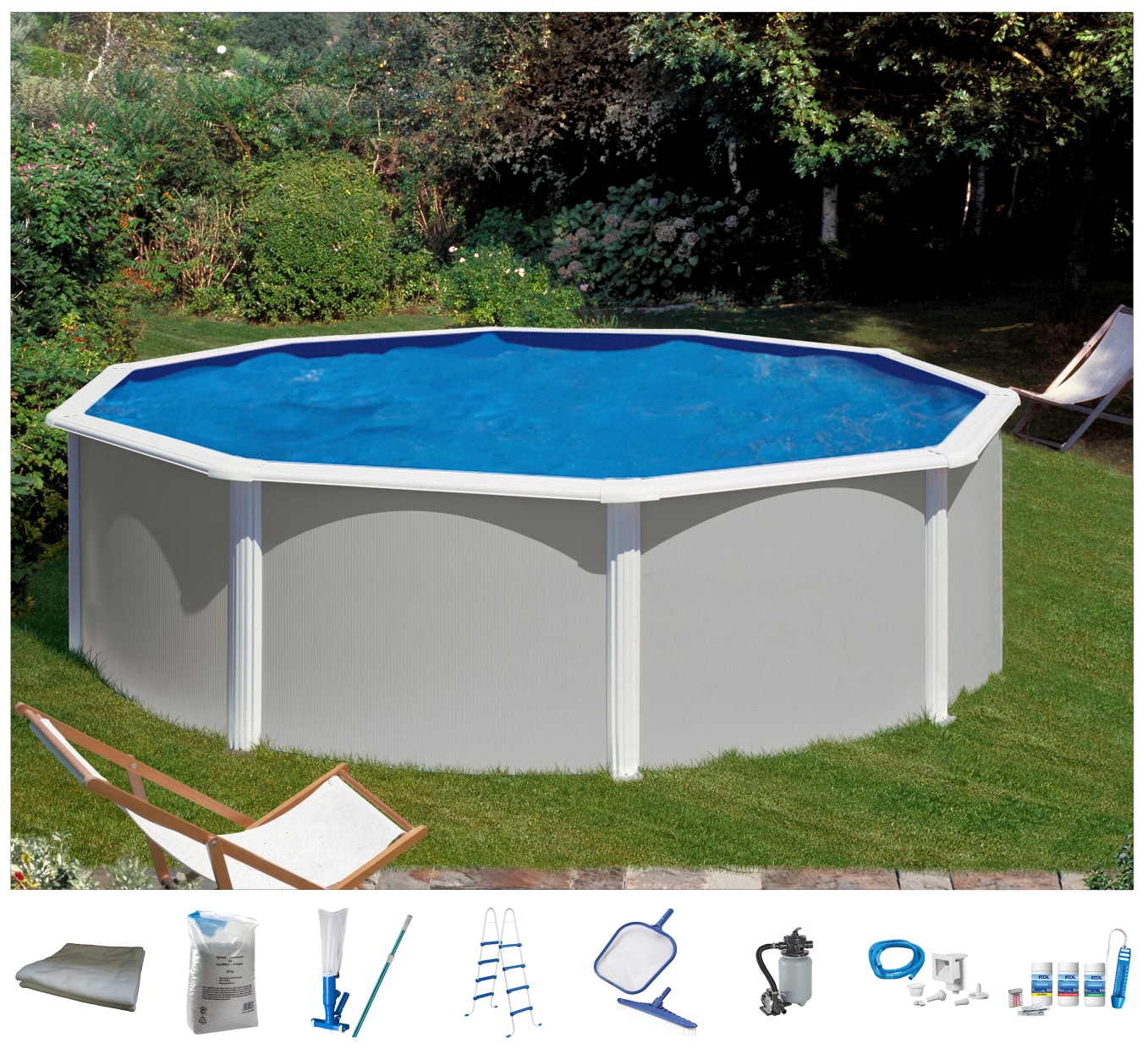KONIFERA Rundpool "MALAGA 4" Höhe 120 cm, in versch. Größen günstig online kaufen