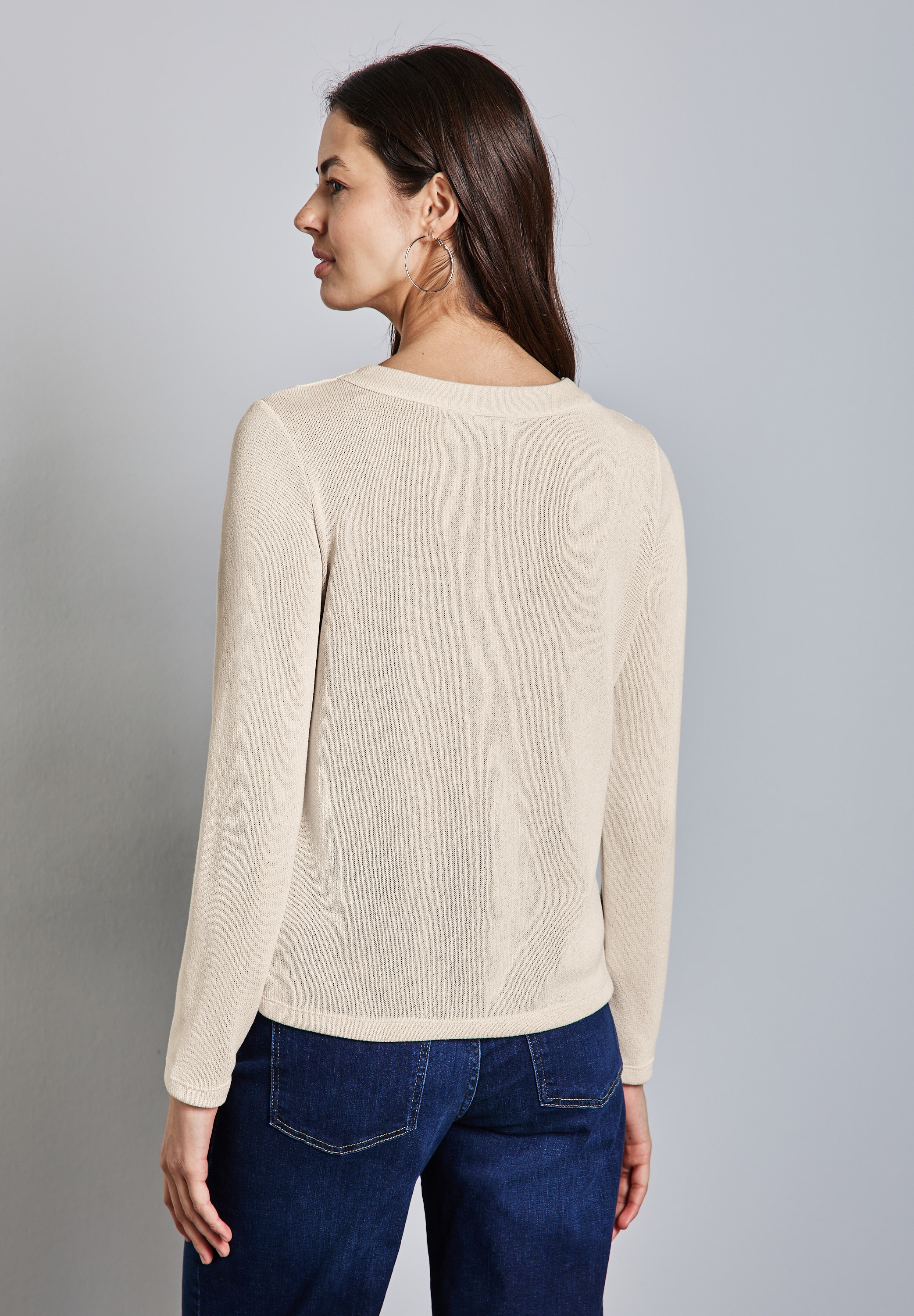 STREET ONE Langarmshirt, mit V-Ausschnitt