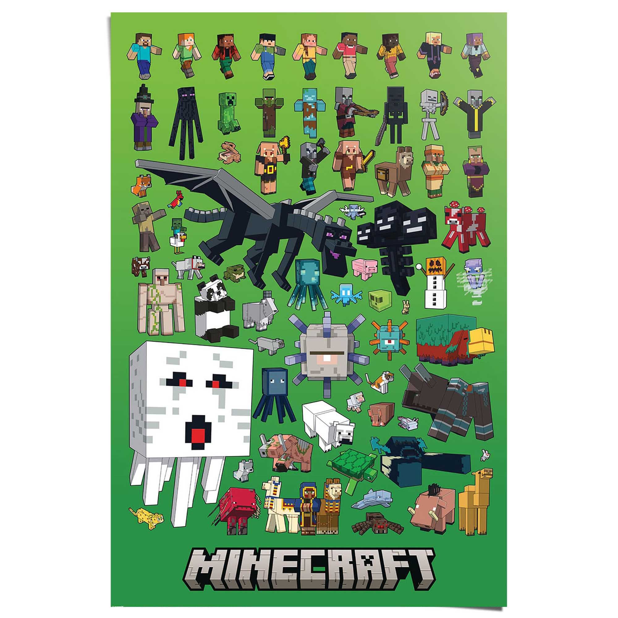 Reinders Poster "Minecraft - character montage", Kinderzimmer - Grün - 150 günstig online kaufen