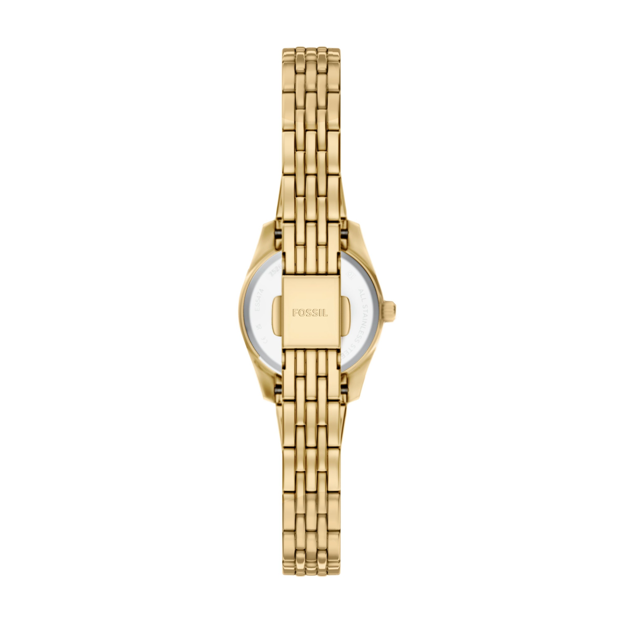 Fossil Quarzuhr »Scarlette« Armbanduhr, Damenuhr, Edelstahlarmband, analog, Glassteine