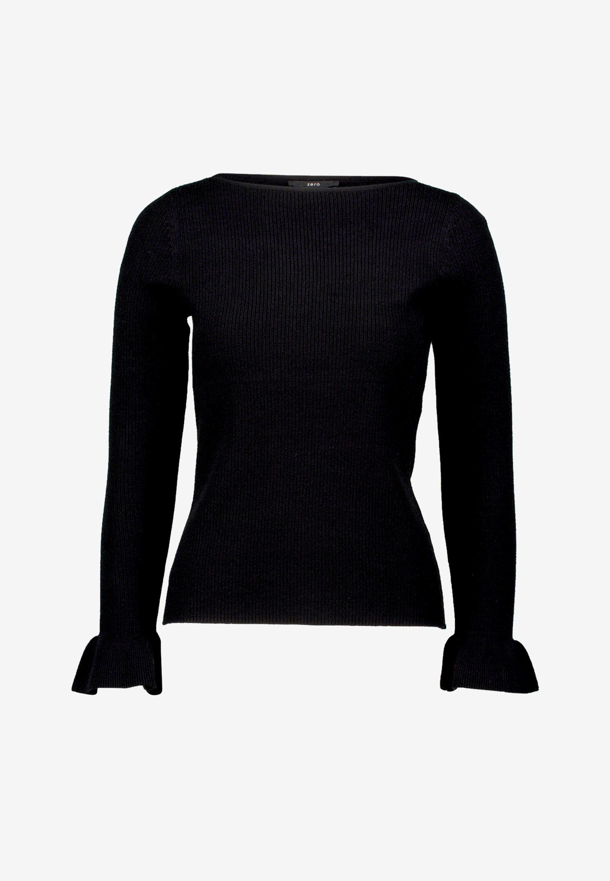 Zero Strickpullover mit U-Boot-Ausschnitt und Tulpen-Ärmeln