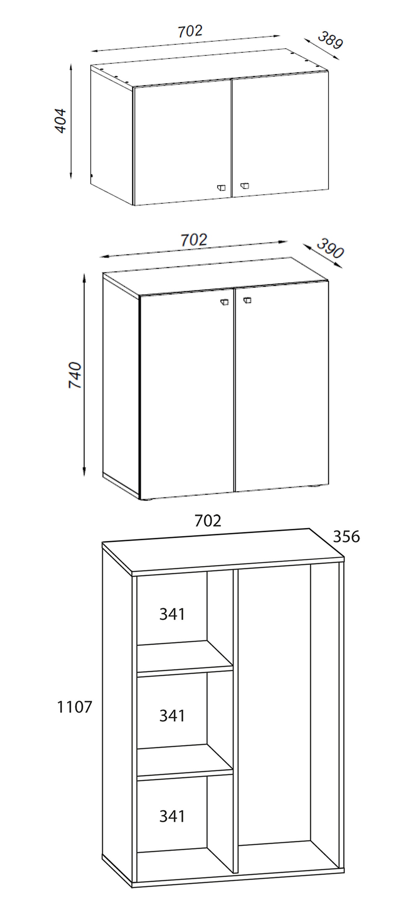VCM Mehrzweckschrank »VCM Holz Besenschrank | 6 Fächer | Maße: H. 223 x B. 70 x T. 39 cm | Haushaltsschrank | Mehrzweckschrank | Aufsatz mit zwei Türen - Lona«, (1 St.)