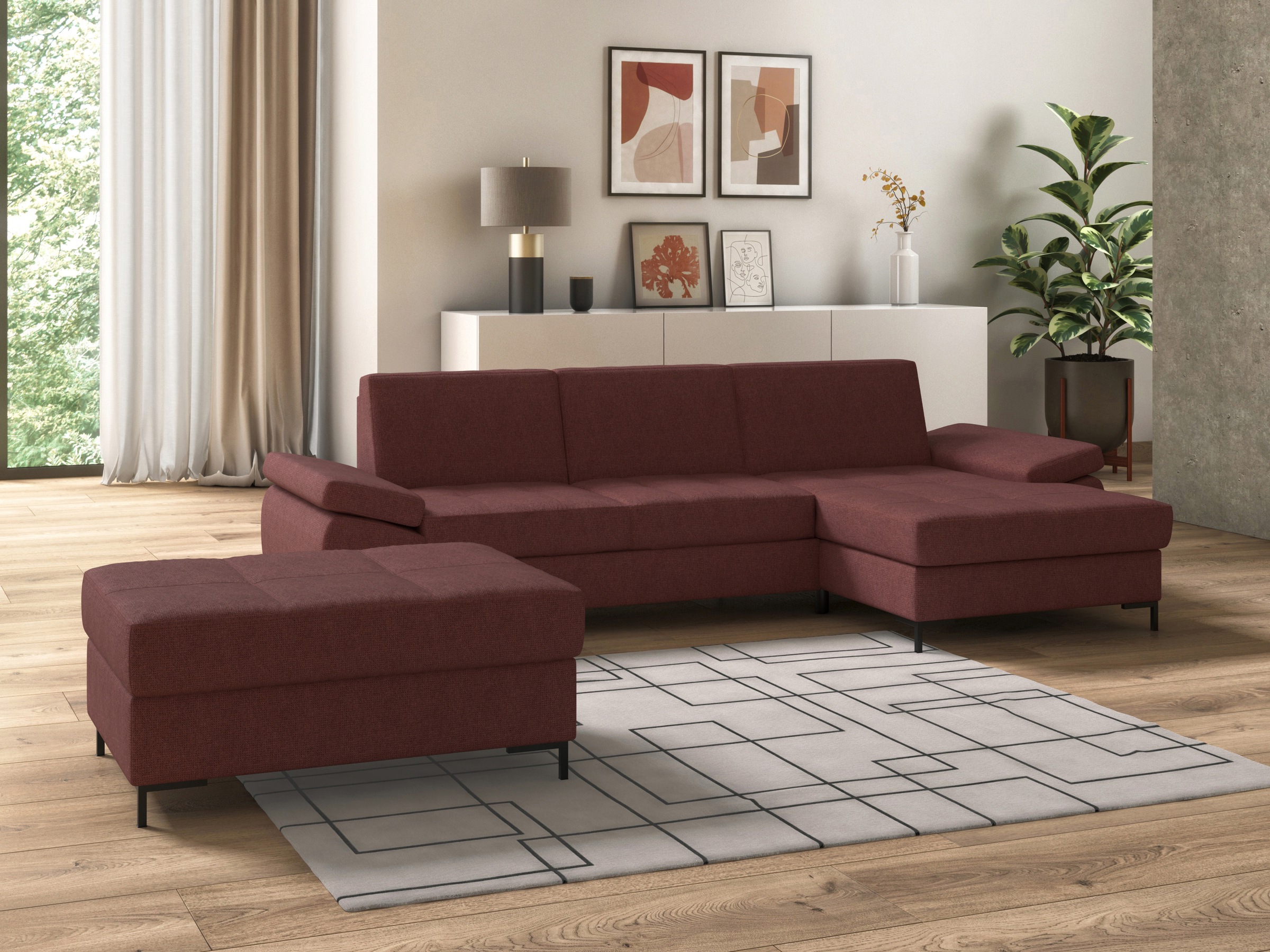 DOMO collection Polsterhocker »Capelo«, inklusive Federkern