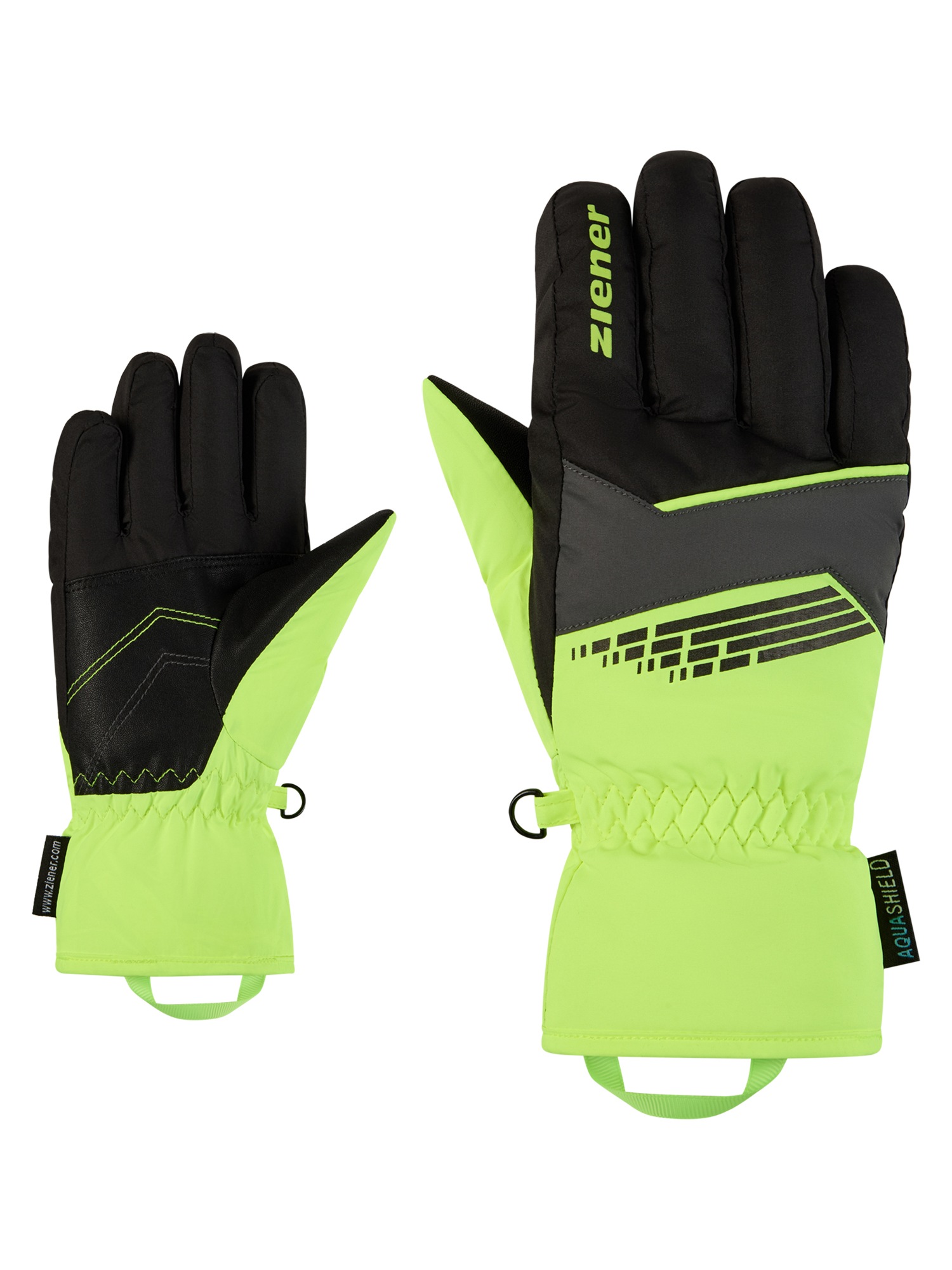 ZIENER Mädchen Skihandschuhe "LAVIVI-Z AS glove junior", gelb, Gr. 4,5, Obermaterial: 100% Polyester; Innenseite: 100% Polyester; Futter: 100%