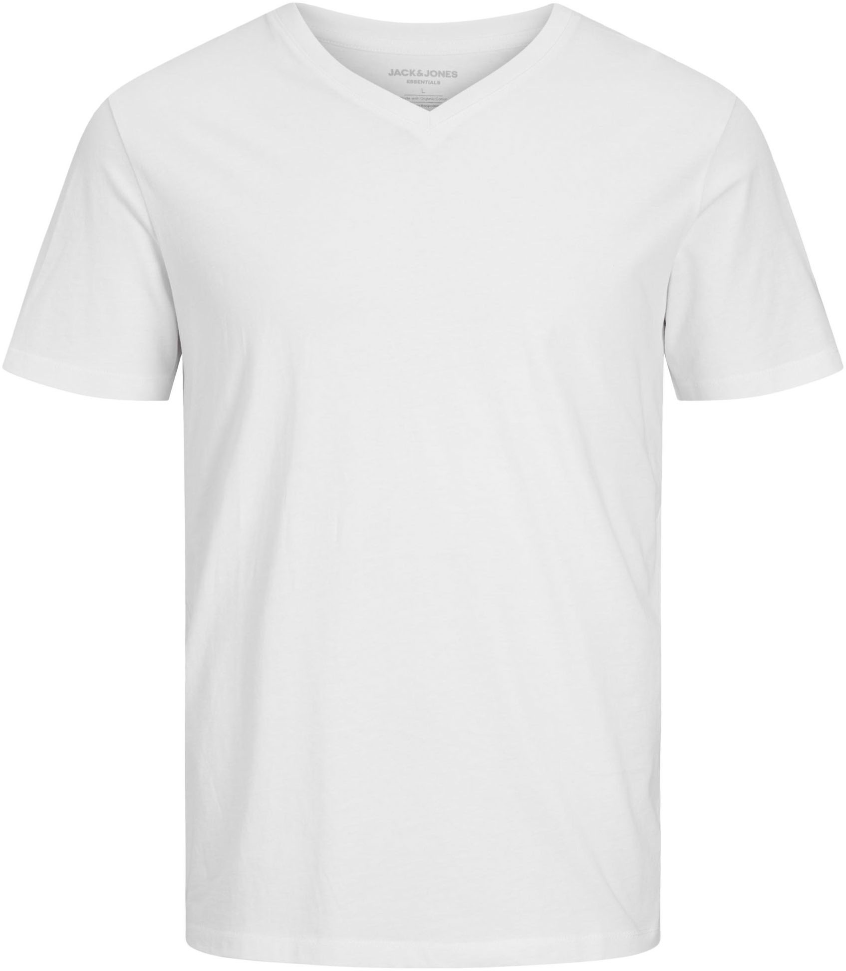 Jack & Jones V-Shirt »JJEORGANIC mit V-Ausschnitt, lässig kombinierbar, ideal für Alltag«, unifarben, modisch, regular fit, Baumwolle, V-Ausschnitt