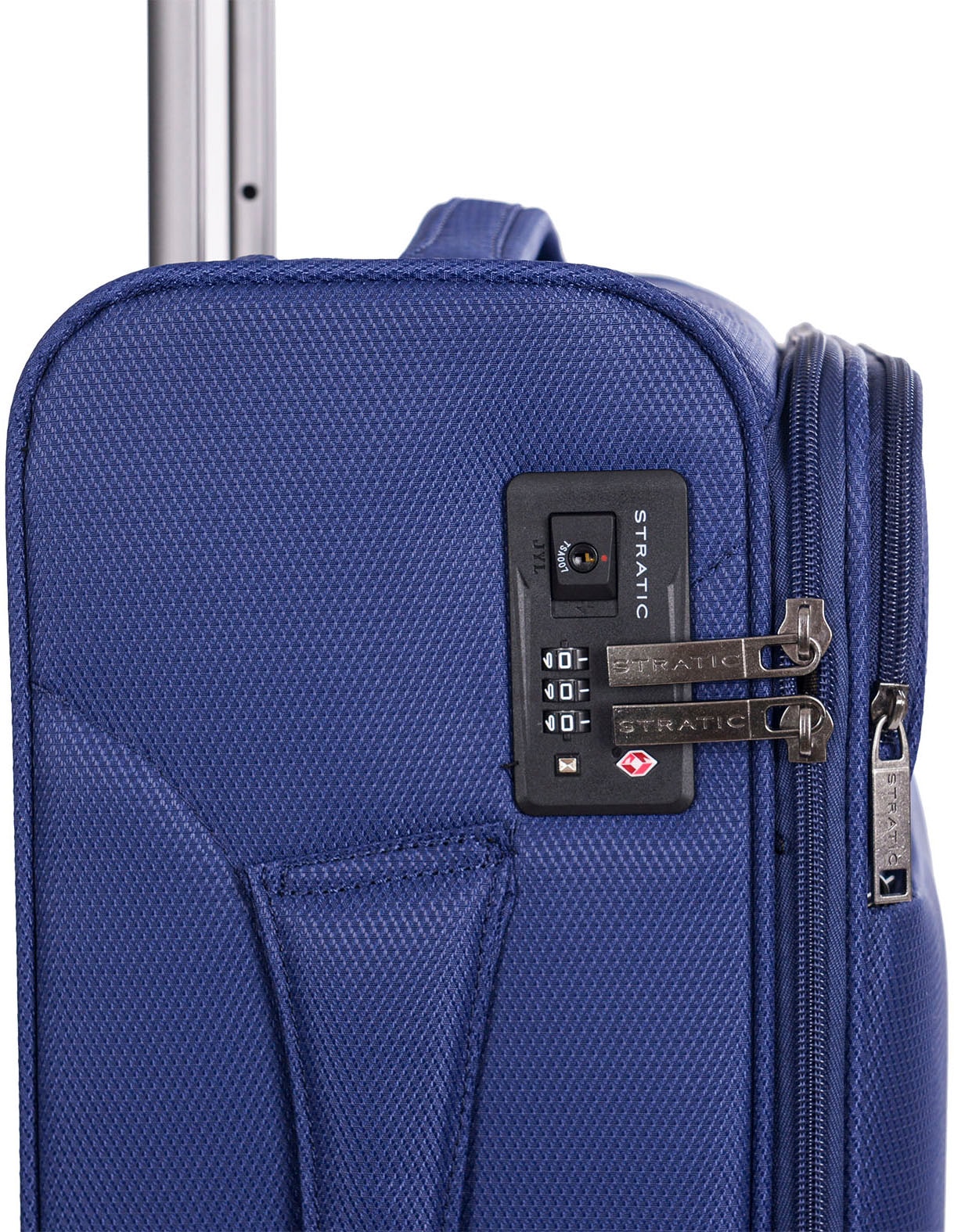 Stratic Weichgepäck-Trolley »Stratic Light + S, dark blue«, 4 Rollen, Handgepäck Reisekoffer Reisegepäck TSA-Zahlenschloss