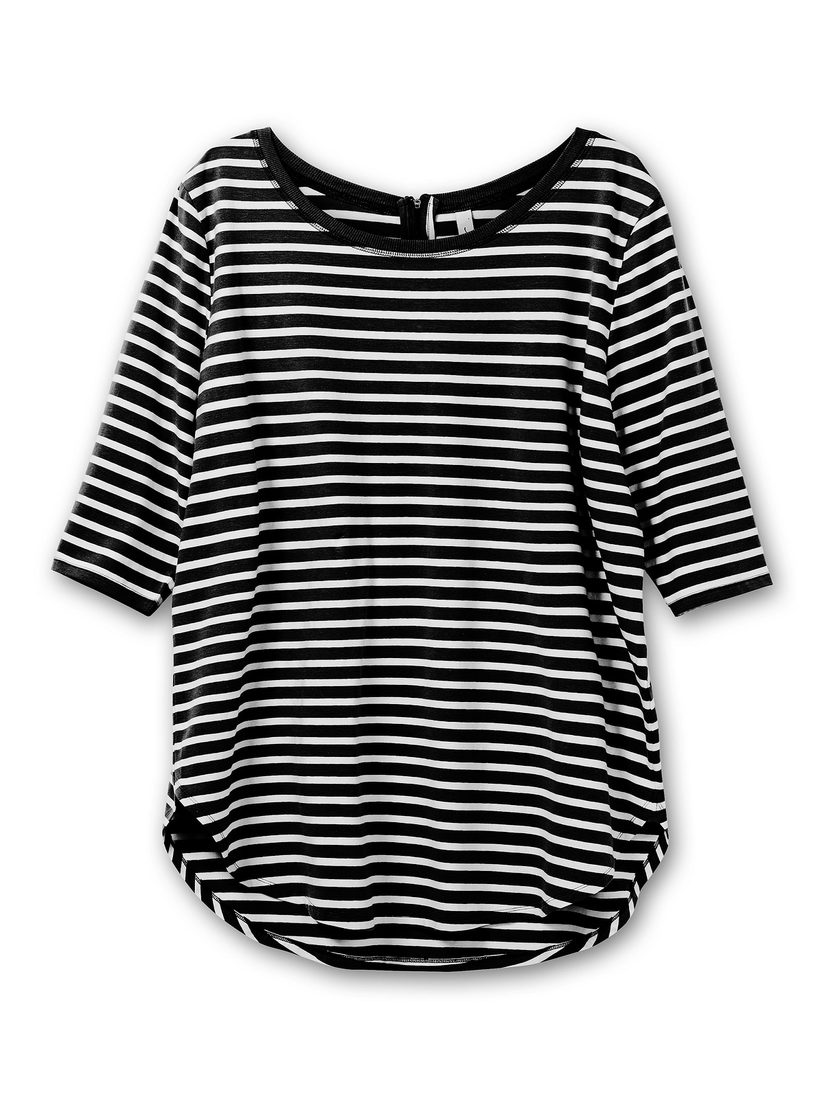 Sheego Longshirt »Große Größen«, mit Streifen und Nacken-Reißverschluss