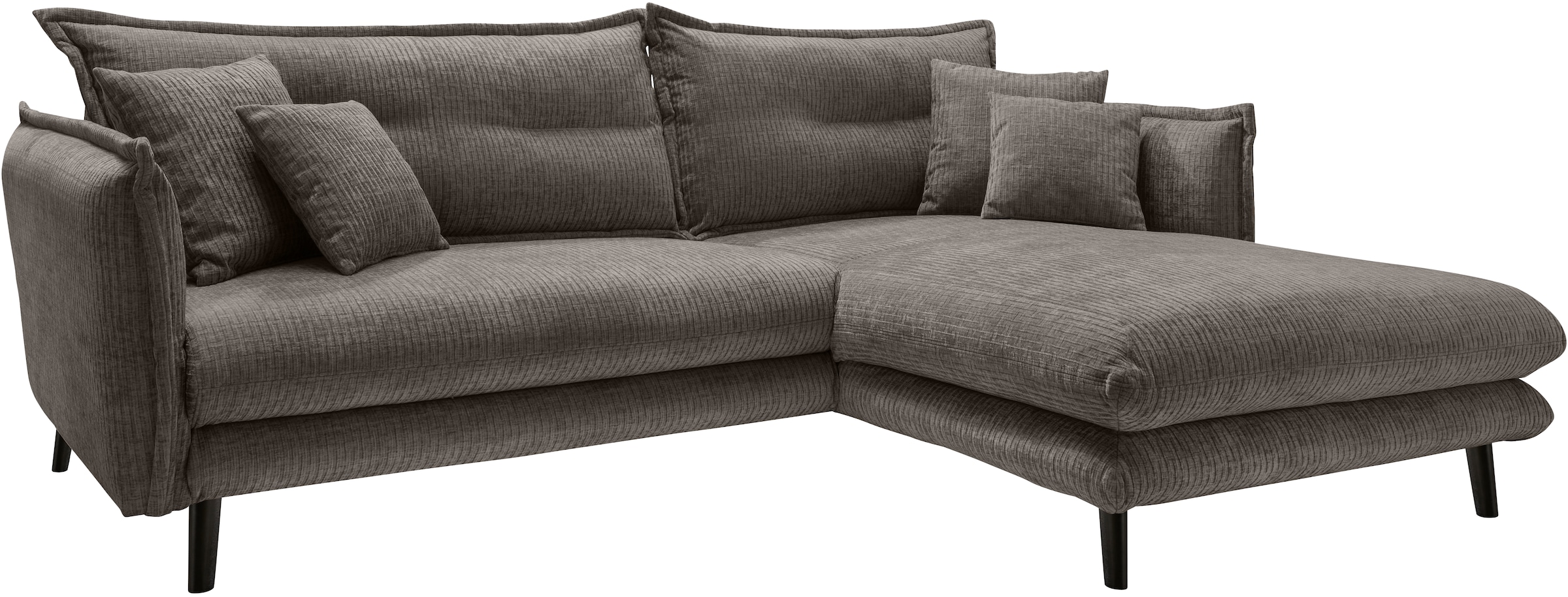 INOSIGN Ecksofa »Lazio modernes Design, bequem, schmale Armlehnen, OTTOs Choice« zwei verschiedene Fußfarben wählbar