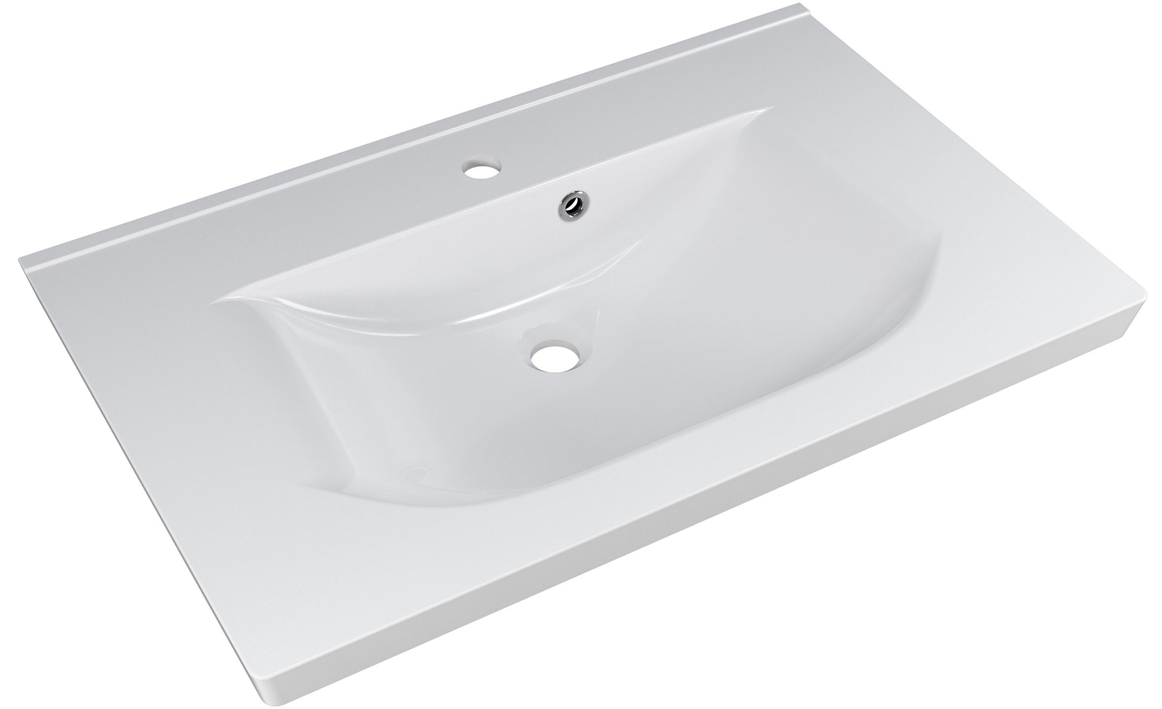 Saphir Badmöbel-Set »Badmöbel-Set Trentino 3-tlg Mineralmarmorwaschtisch,LED-Spiegelschrank«, (4 St.), Badezimmer-Set mit Midischrank inkl. Türdämpfer