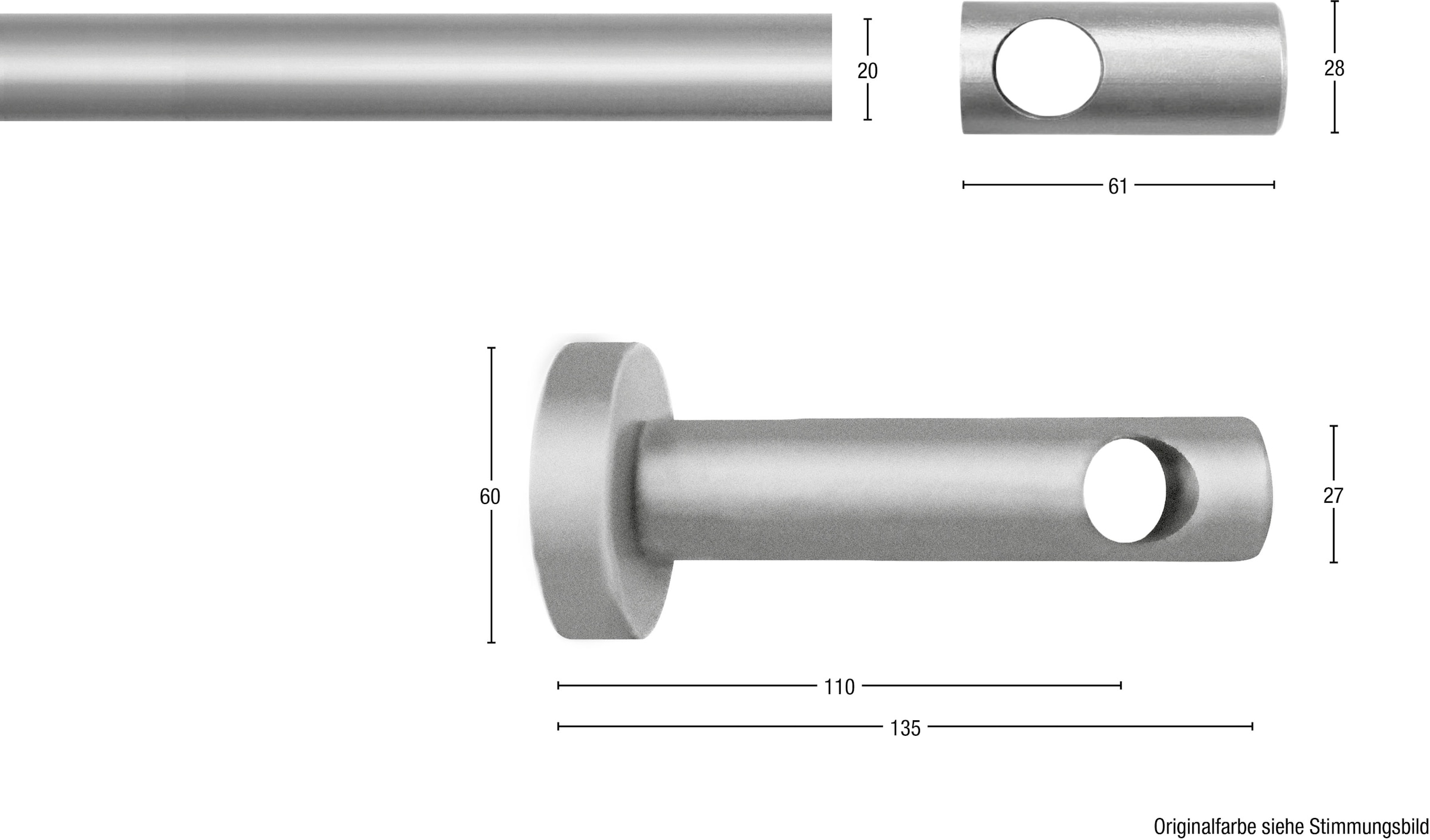 GARESA Gardinenstange »PANDRI«, 1 läufig-läufig, Wunschmaßlänge, einfache  mit Verbinder verlängerbar, ohne Ringe | BAUR