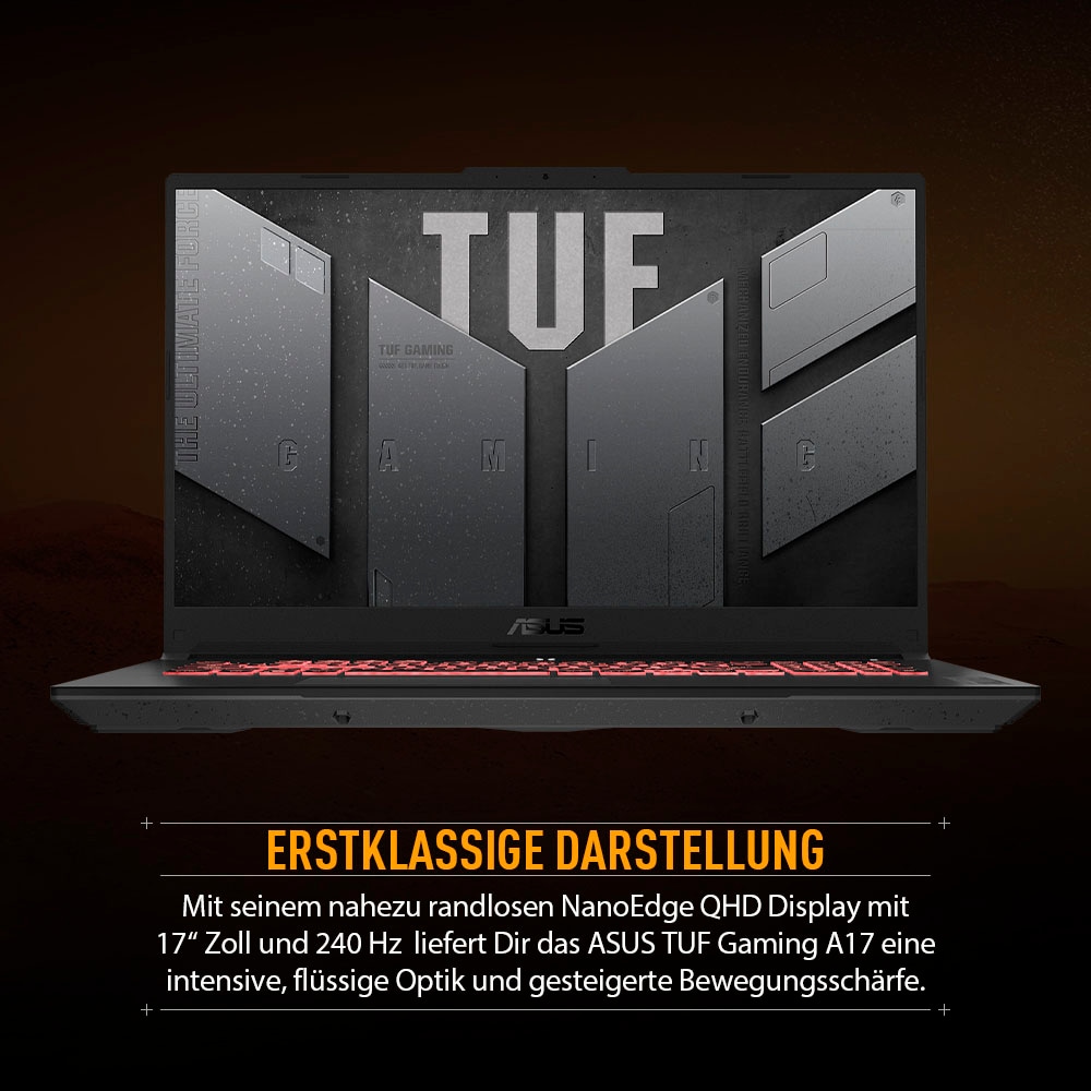 Asus Gaming-Notebook »TUF Gaming A17 FA707NU-HX051W«, 43,9 cm, / 17,3 Zoll, AMD, Ryzen 5, GeForce RTX 4050, 512 GB SSD