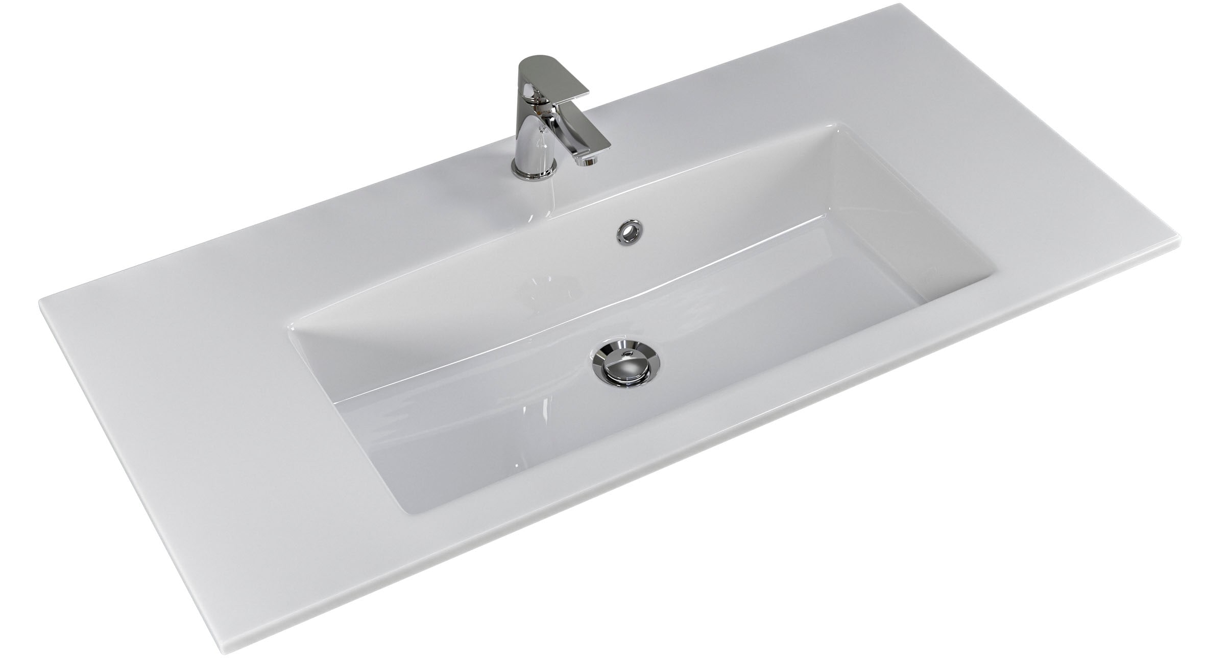 Saphir Badmöbel-Set »Trentino 2-tlg Mineralmarmor-Waschtisch, Spiegelschrank mit LED-Profil«, (3 St.), Badmöbel-Set 110cm breit, inkl. Türdämpfer, 3 Türen, 2 Auszügen